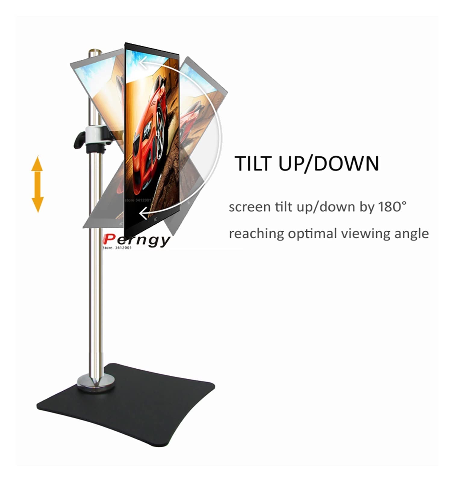 DL-T300-285S Heavy Duty Steel Monitor Stand - Adjustable Pivot & Rotate Base for 10