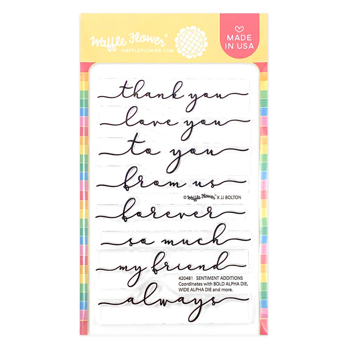 Waffle Flower Sentiment Additions Stamp Set - DIY Scrapbooking, Card Making, Handmade Greeting Cards & Craft Projects