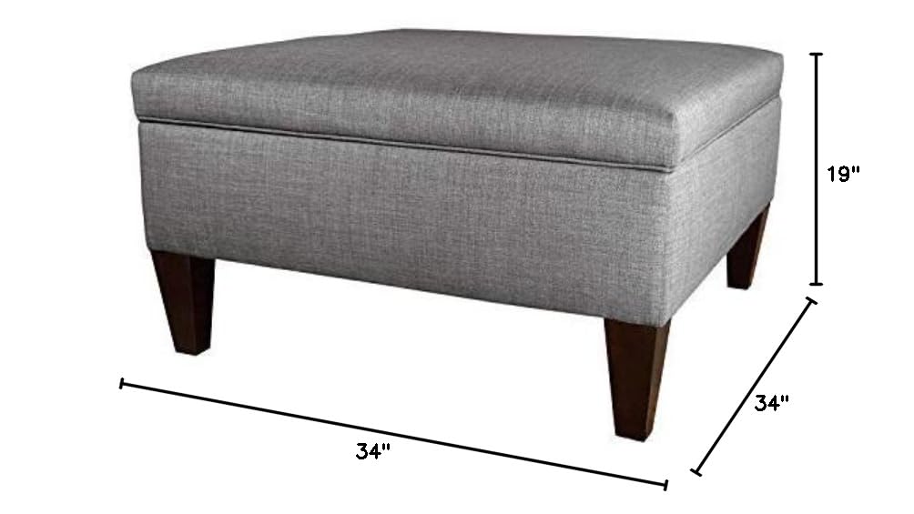 MJL Furniture Designs Manhattan Extra Large Storage Ottoman with 3 Compartments & Lift-Top - Upholstered Coffee Table Bench, Toy Box Organizer for Living Room, Bedroom, Nursery - Light Grey 34