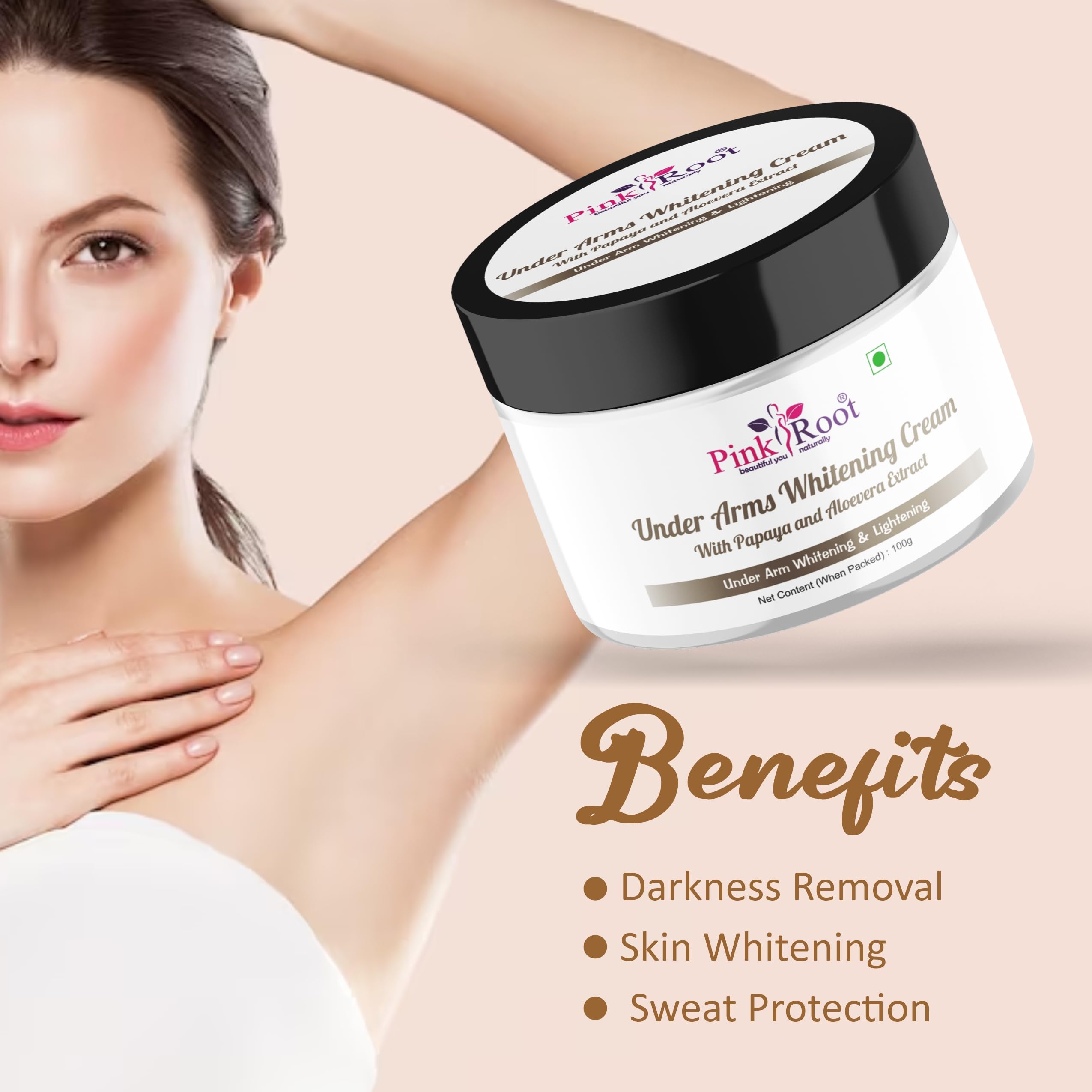 Pink Root Lemon Face Wash 100ml & Underarm Whitening Cream 100ml - Brightening Facial Cleanser & Skin Lightening Cream for Dark Spots, Acne & Hyperpigmentation - Perfect for Daily Skincare Routine & Nighttime Use