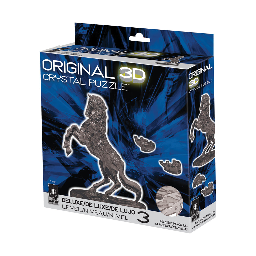 BePuzzled 3D Crystal Stallion Puzzle - 44 Piece Challenging Brain Teaser for Adults & Teens - Perfect for Home Decor, Gift Giving & Stress Relief
