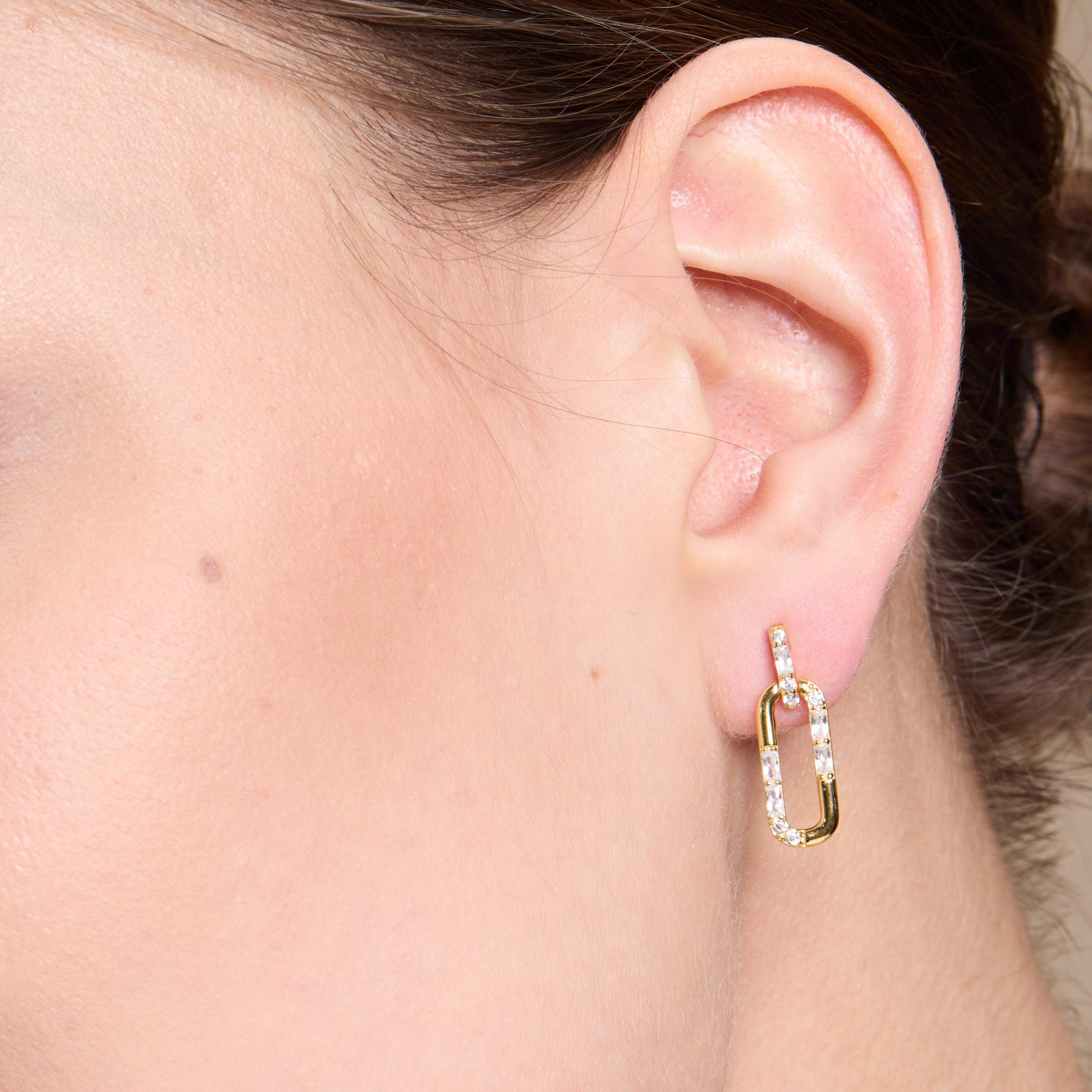Golden Pin Drop Earrings for Women - Elegant 14K Gold Plated Dangle Earrings - Perfect for Parties, Weddings & Everyday Wear