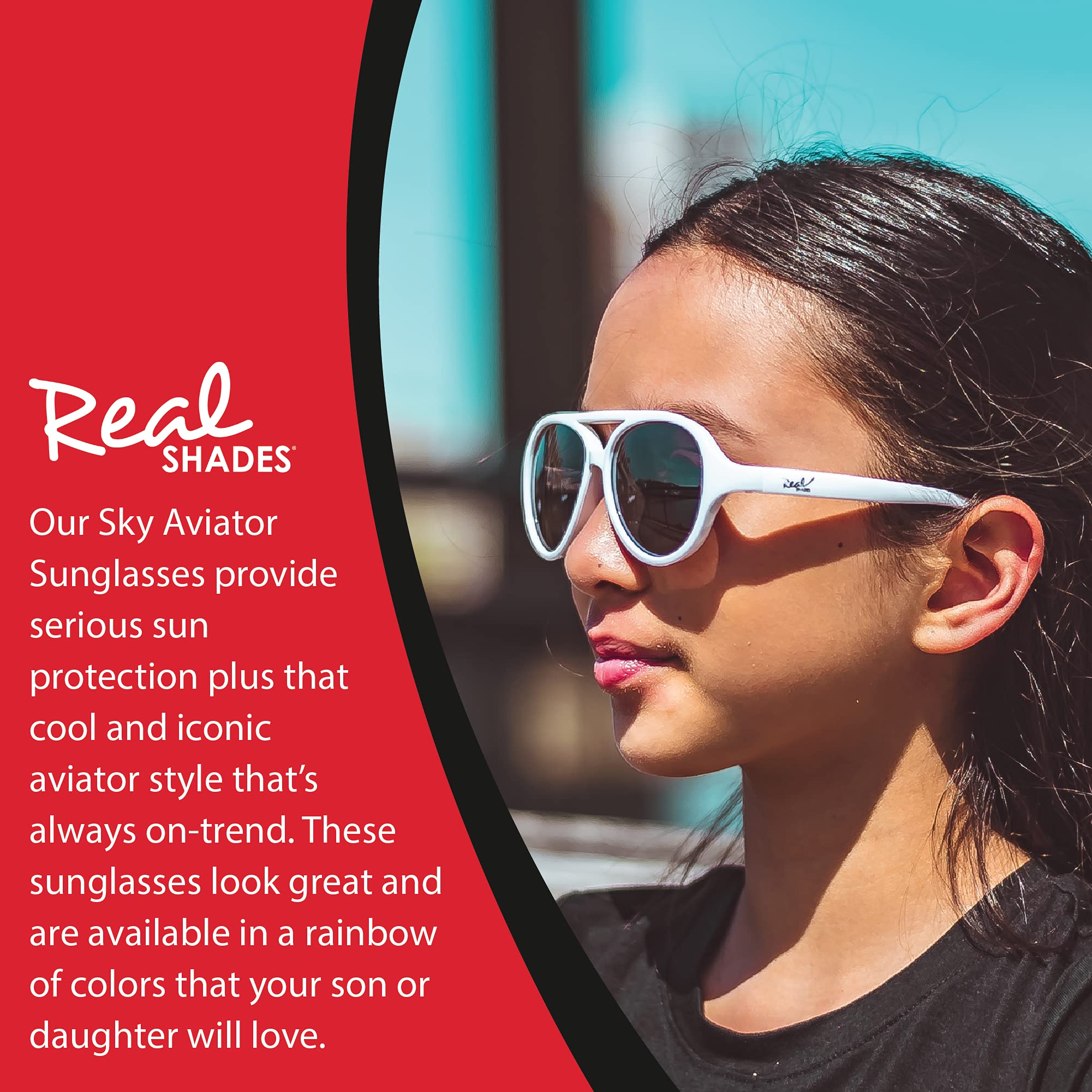 Kids Aviator Sunglasses for Boys & Girls - Flexible & Durable Toddler Sunglasses with UV Protection - Perfect for Outdoor Play, Beach, and Sports Activities