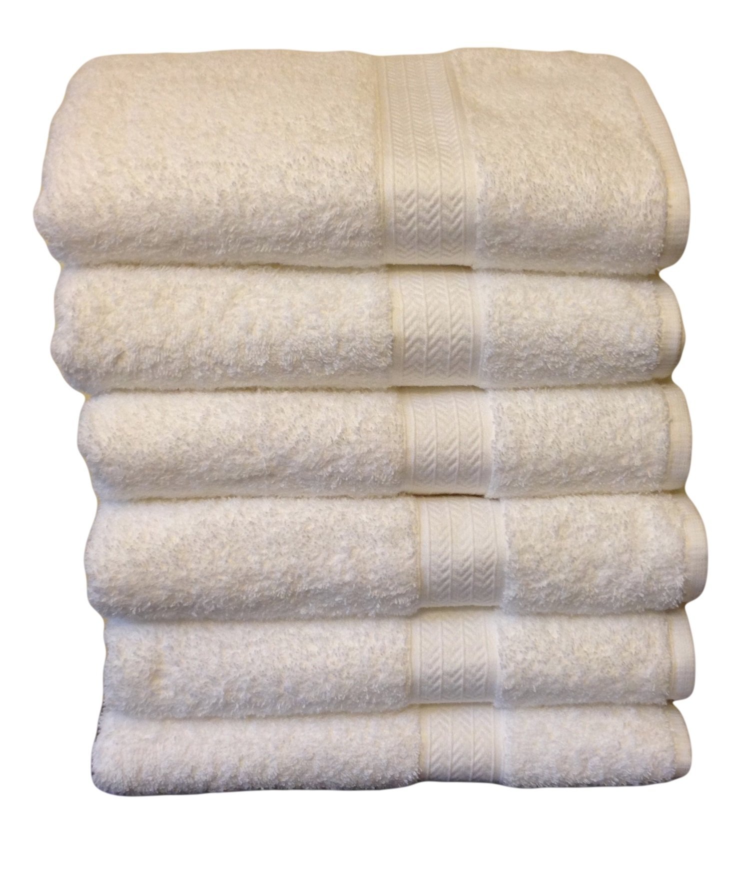 Premium 100% Cotton Bath Towels Set of 6 - Ultra Soft & Absorbent Luxury Hotel-Style White Towels for Spa, Bathroom & Guest Use
