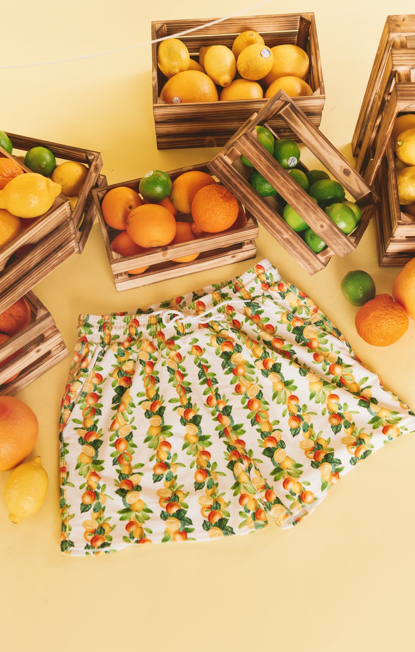 Men's Swim Trunks - Citrus Print Swimwear for Beach & Pool | Quick-Dry Comfortable Swim Shorts for Summer Vacation & Water Sports