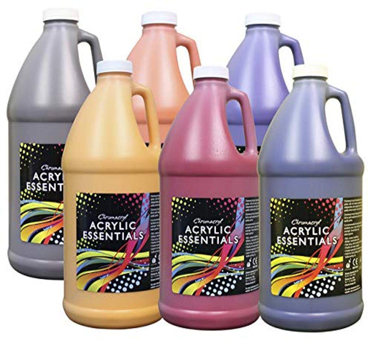 Chroma - 59006 Acrylic Essentials Paint Set, 1/2 Gallon Jugs, Assorted Secondary Colors (Set of 6) - 1296497 | Perfect for Artists, Classrooms & DIY Projects