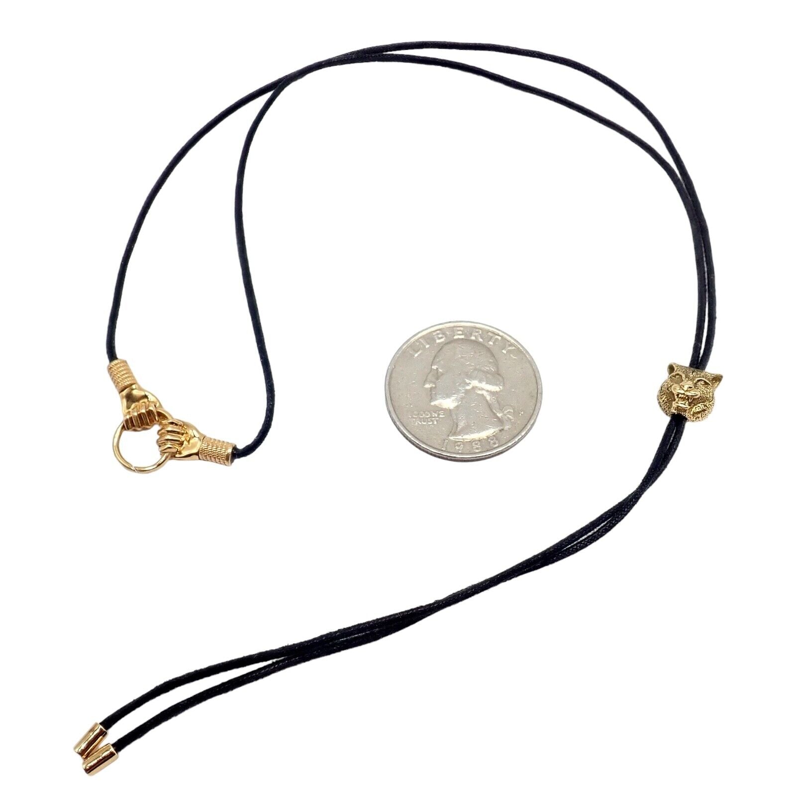 Gucci 18k Yellow Gold Le Marche des Merveilles Tiger Bolo Tie Necklace for Men - Luxury Statement Jewelry for Formal Events & Special Occasions