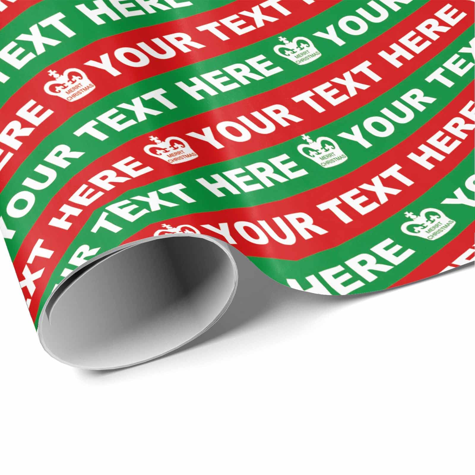 MyPupSocks Personalized Christmas Wrapping Paper Roll - Custom Name Text & Crown Design Gift Wrap for Women, Men, Kids, Baby (58x23 Inches, 3 Rolls) - Perfect for Birthday, Holiday & Christmas Presents