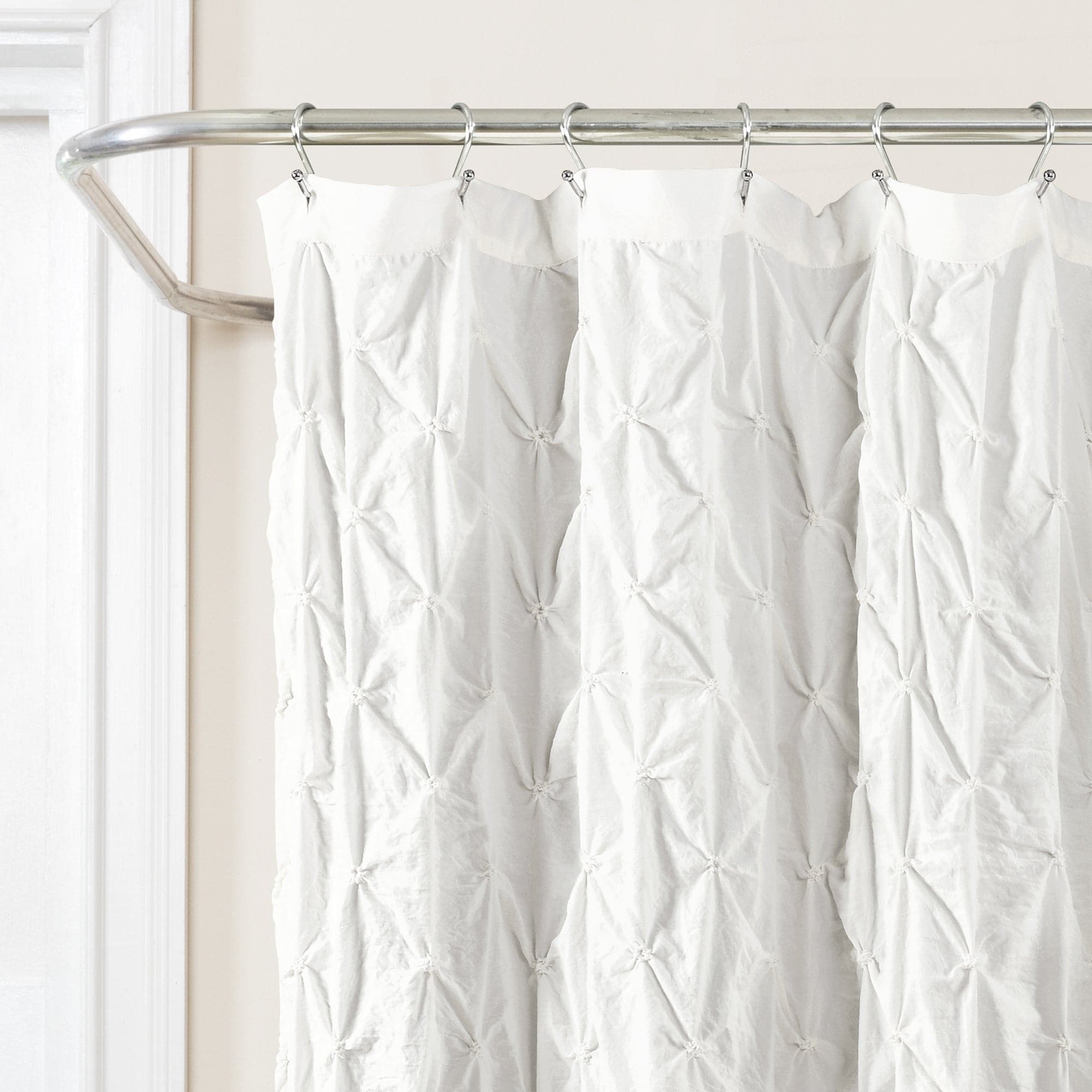 Ravello Pintuck Shower Curtain - Waterproof Bathroom Decor with Elegant Pleats - Perfect for Modern & Classic Bathrooms
