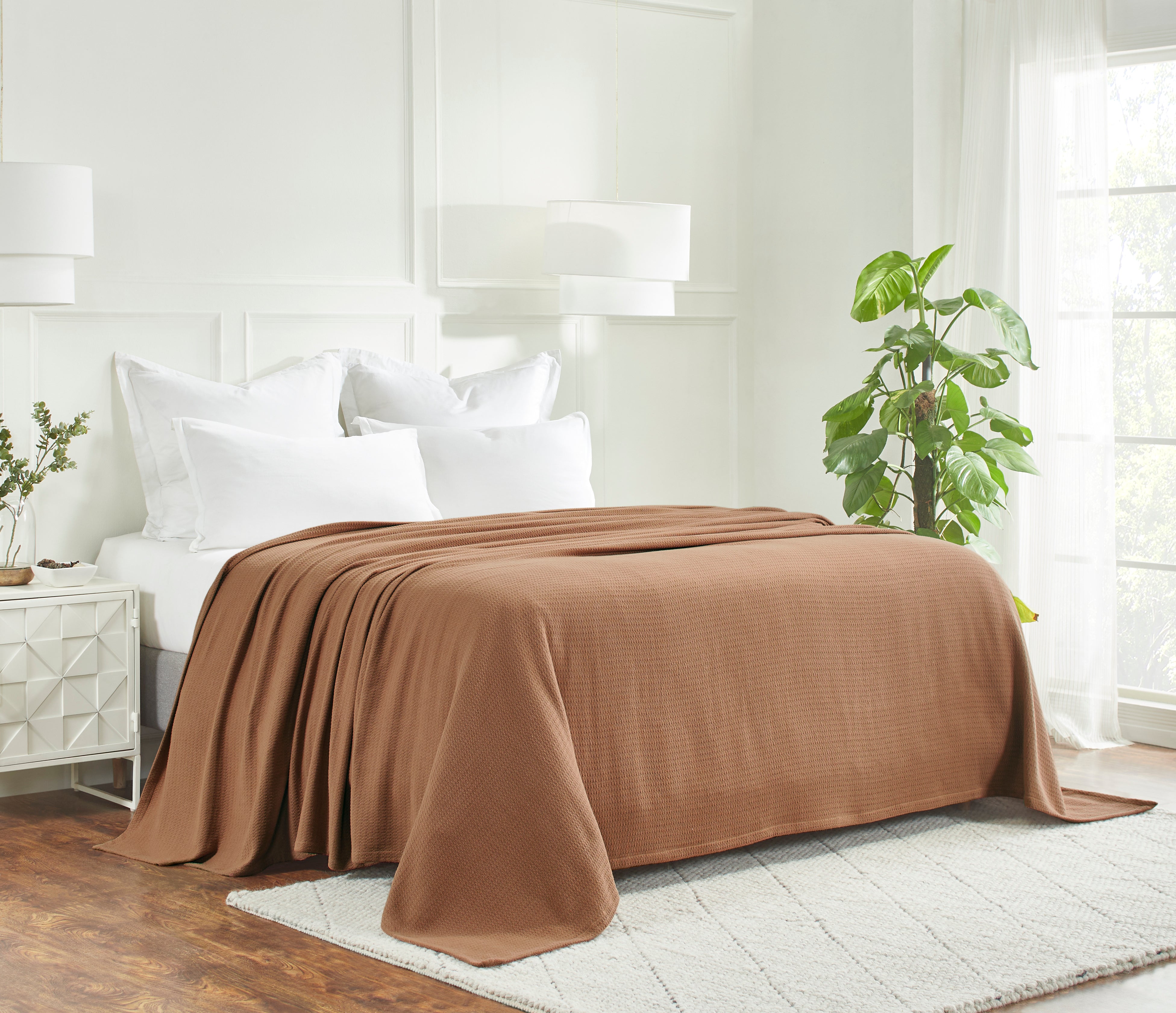 Premium Textured Cotton Waffle Weave Blanket - Soft & Breathable Throw for Bed, Sofa & Couch - Cozy Home Decor Gift for All Seasons