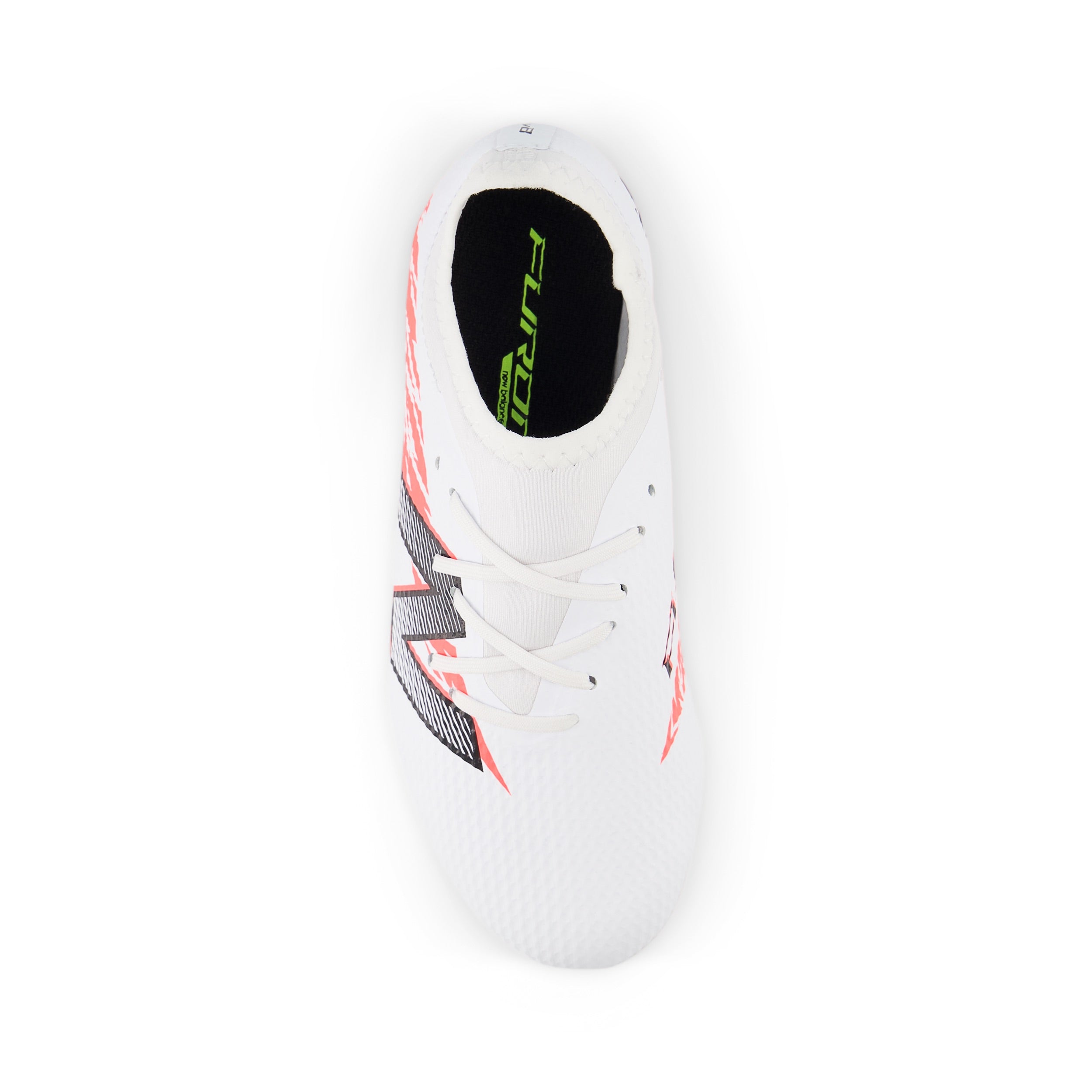 New Balance Furon Team Junior V8 FG Soccer Cleats for Kids - White/Energy Red/Black - Lightweight Football Boots for Youth Players - Perfect for Turf Matches and Training Sessions