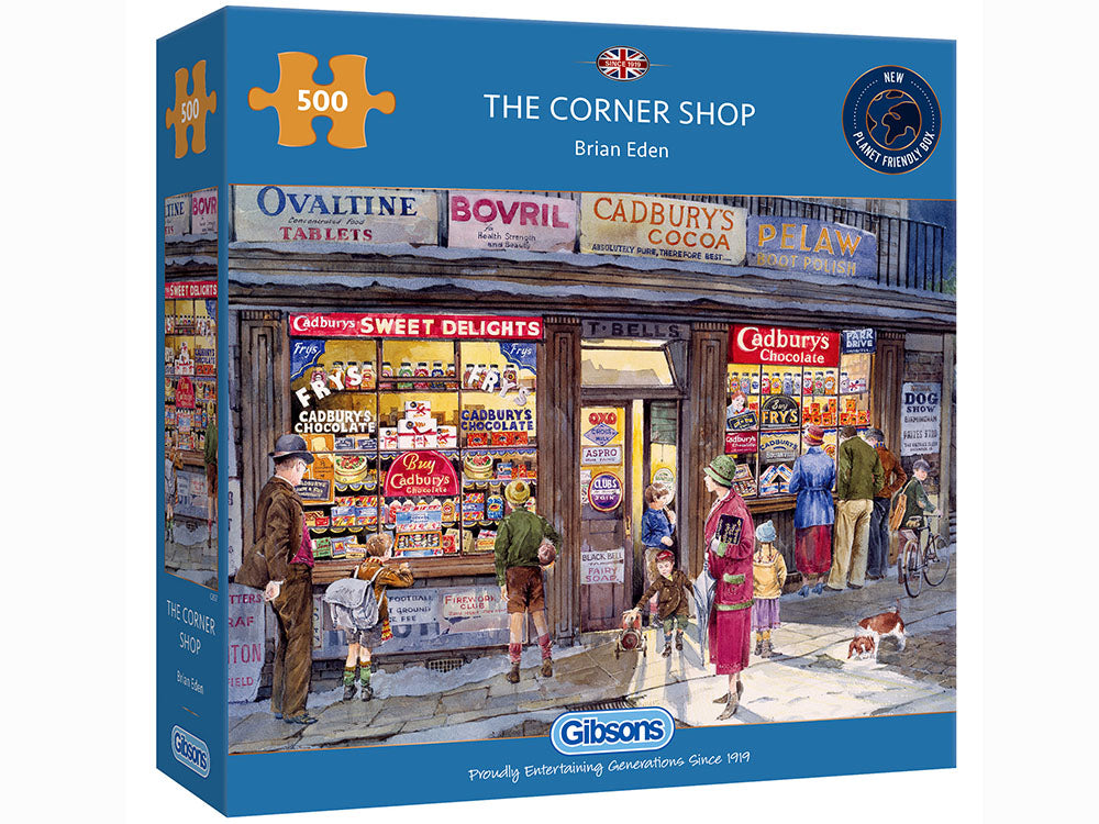 Gibsons 500 Piece Jigsaw Puzzle - The Corner Shop | Vintage British Puzzle for Adults & Teens | Perfect for Family Game Night & Relaxation