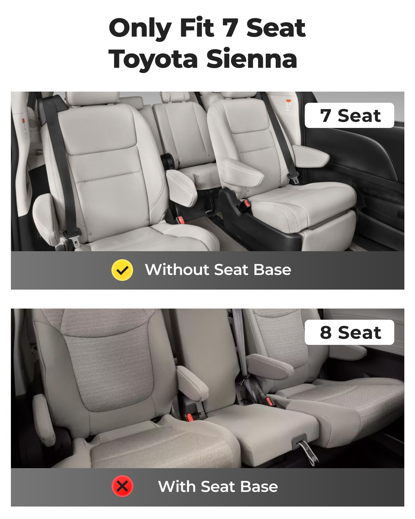 3W Custom Fit All-Weather TPE Floor Mats for Toyota Sienna 2021-2025 (7-Seat Model) - 1st, 2nd & 3rd Row Protection - Black Car Floor Liners - Perfect for Rain, Snow & Mud Protection
