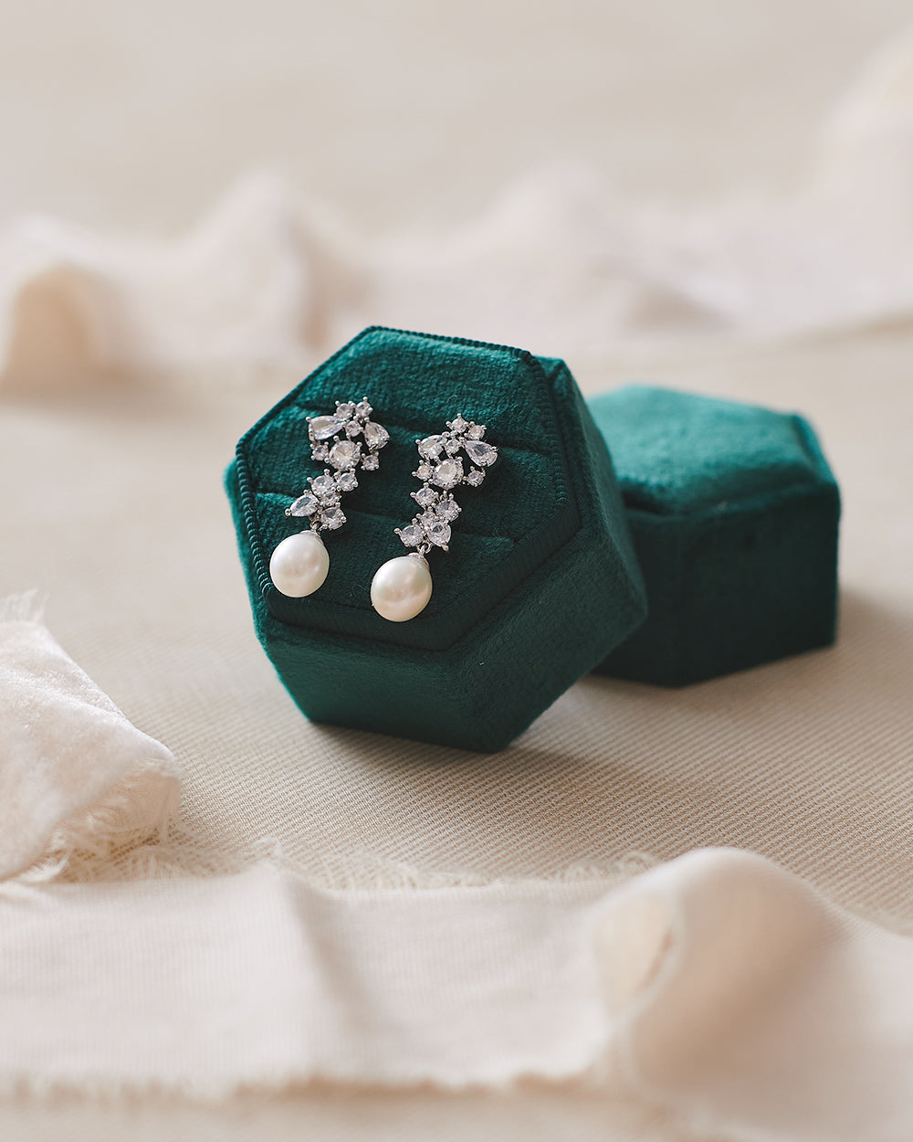 Elegant Silvia Pearl & CZ Earrings for Women - Genuine Pearls with Cubic Zirconia Studs - Perfect for Weddings, Parties & Special Occasions