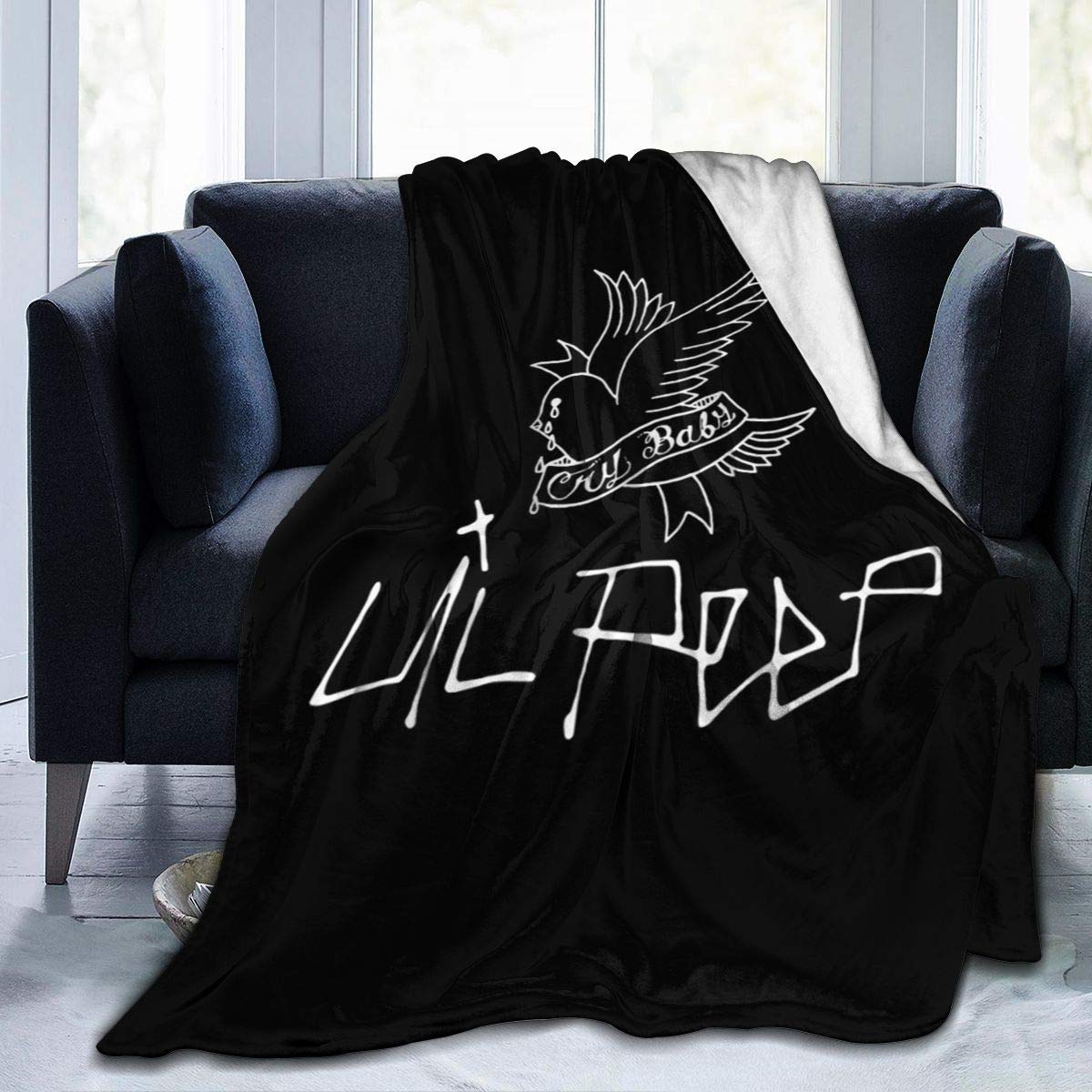 LVMD Lil Peep Love Fleece Throw Blanket - Super Soft Cozy Luxury Microfiber Blanket for Couch, Sofa & Bed (50