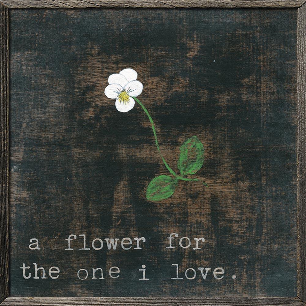 Little White Flower for the One I Love - Romantic Art Print Wall Decor for Bedroom, Living Room & Gift Ideas