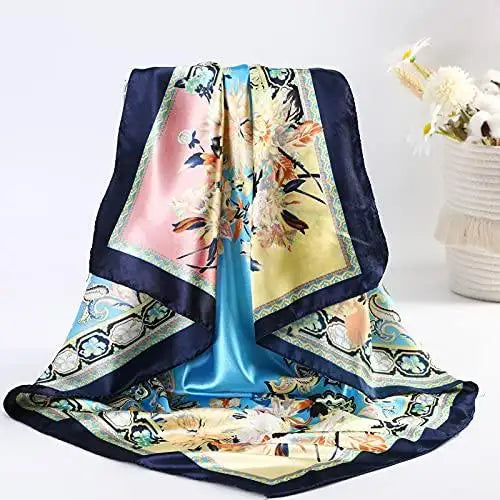4 Pack Stylish Square Scarves - Fashionable Hair Accessories & Neck Scarves for Women - Perfect for Casual Outfits, Office Wear, and Special Occasions