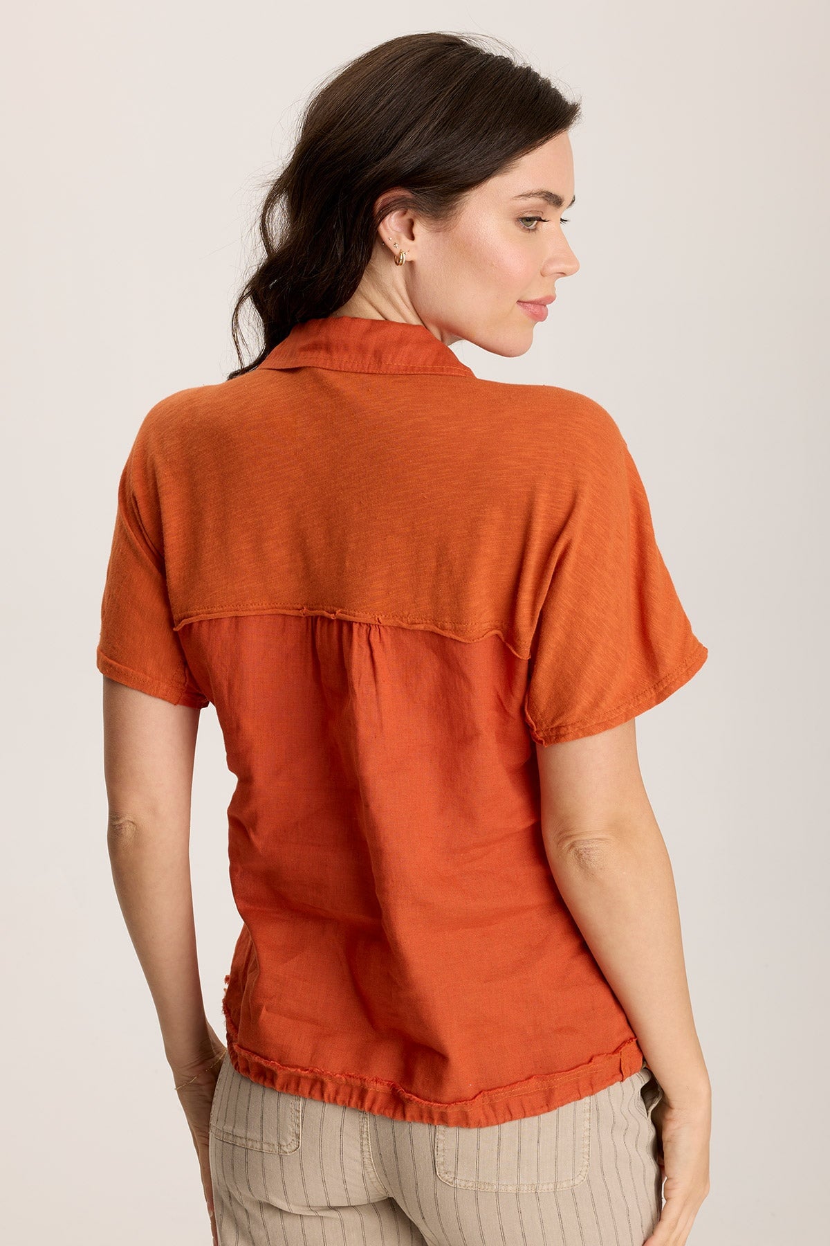 Inola Linen Button Up Blouse for Women - Elegant Cinched Waist Tunic Top for Office, Casual & Summer Outfits