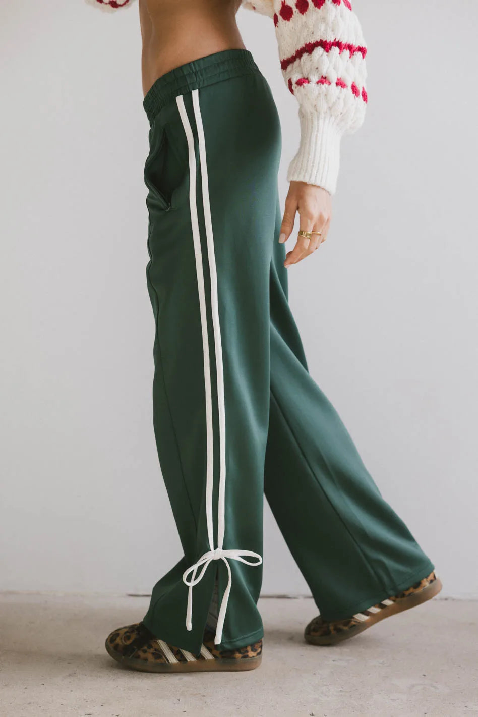 Astrid Green Track Pants for Women - Comfortable Athletic Joggers for Running, Yoga & Lounge Wear - FINAL SALE