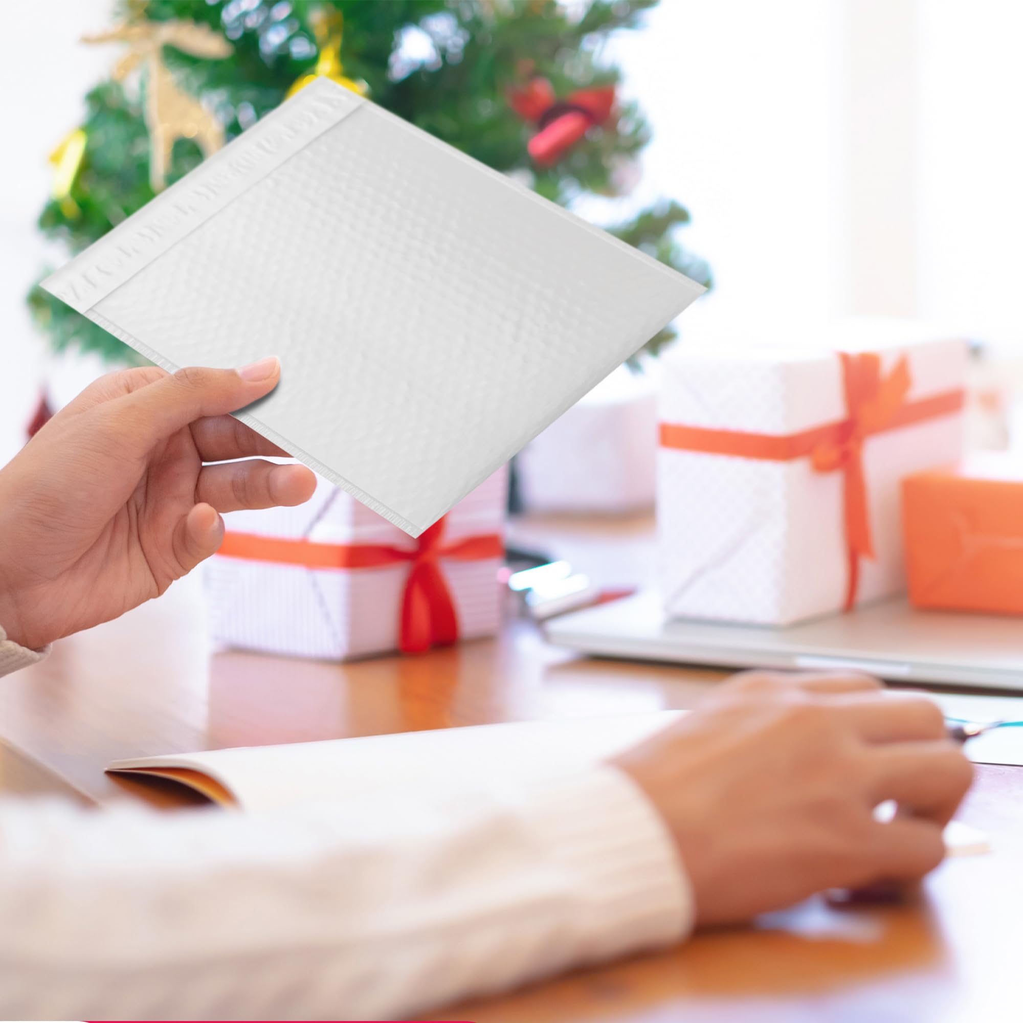 ABC 6.5x8.5 Inch White Poly Bubble Mailers - Pack of 250 Waterproof Padded Envelopes for Shipping, Tear-Resistant Mailing Bags - Perfect for Ecommerce, Small Packages & Document Protection