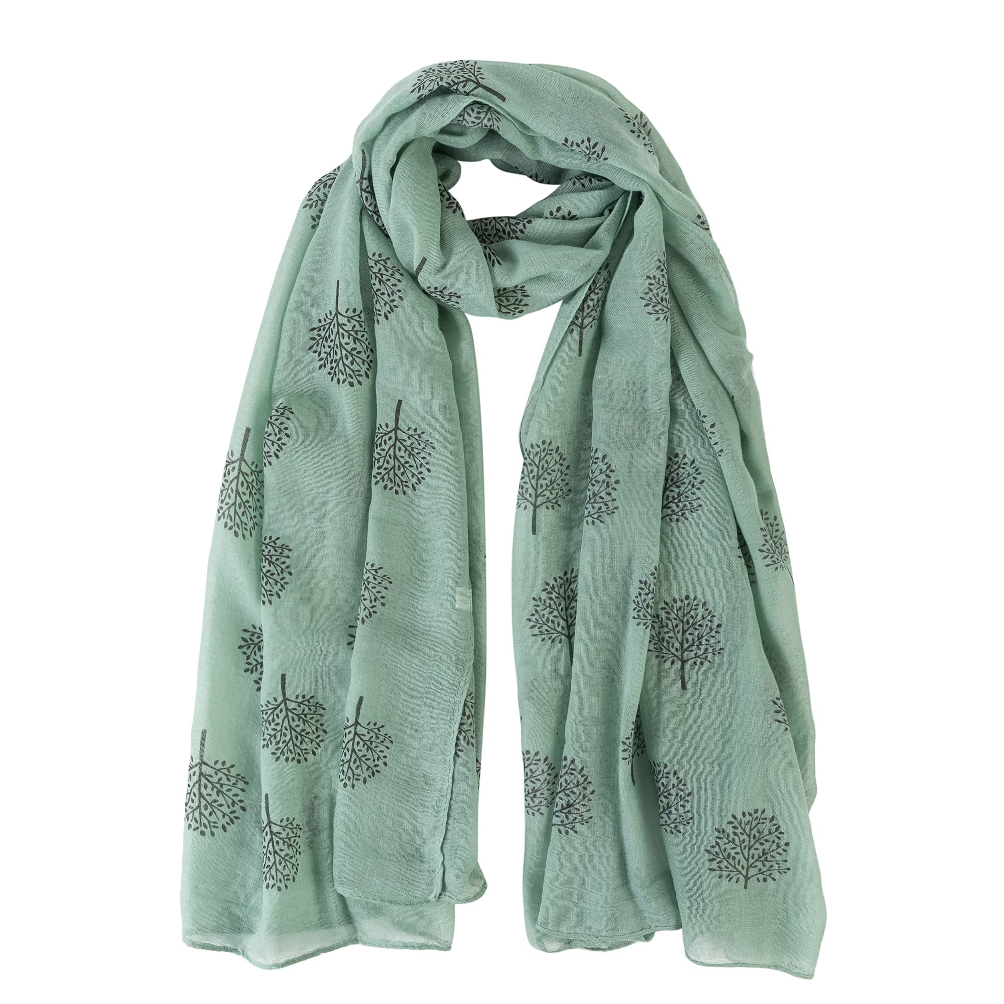 Mulberry Tree Celebrity Designer Scarf for Women - London Inspired Shawl Wrap, Long Elegant Ladies Scarf in Aqua Blue | Perfect for Travel, Office & Evening Outfits
