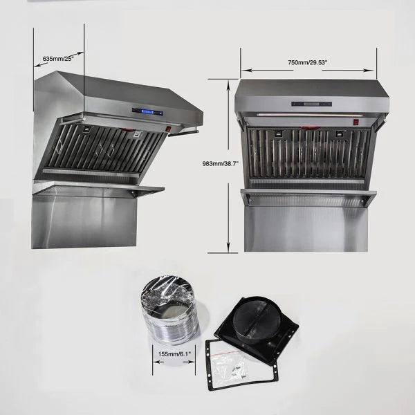 Forno Savona 30-Inch Wall Mount Range Hood with Backsplash - Stainless Steel Kitchen Vent Hood for Stove, FRHWM5029 30HB - Perfect for Modern Kitchens & Cooking Spaces