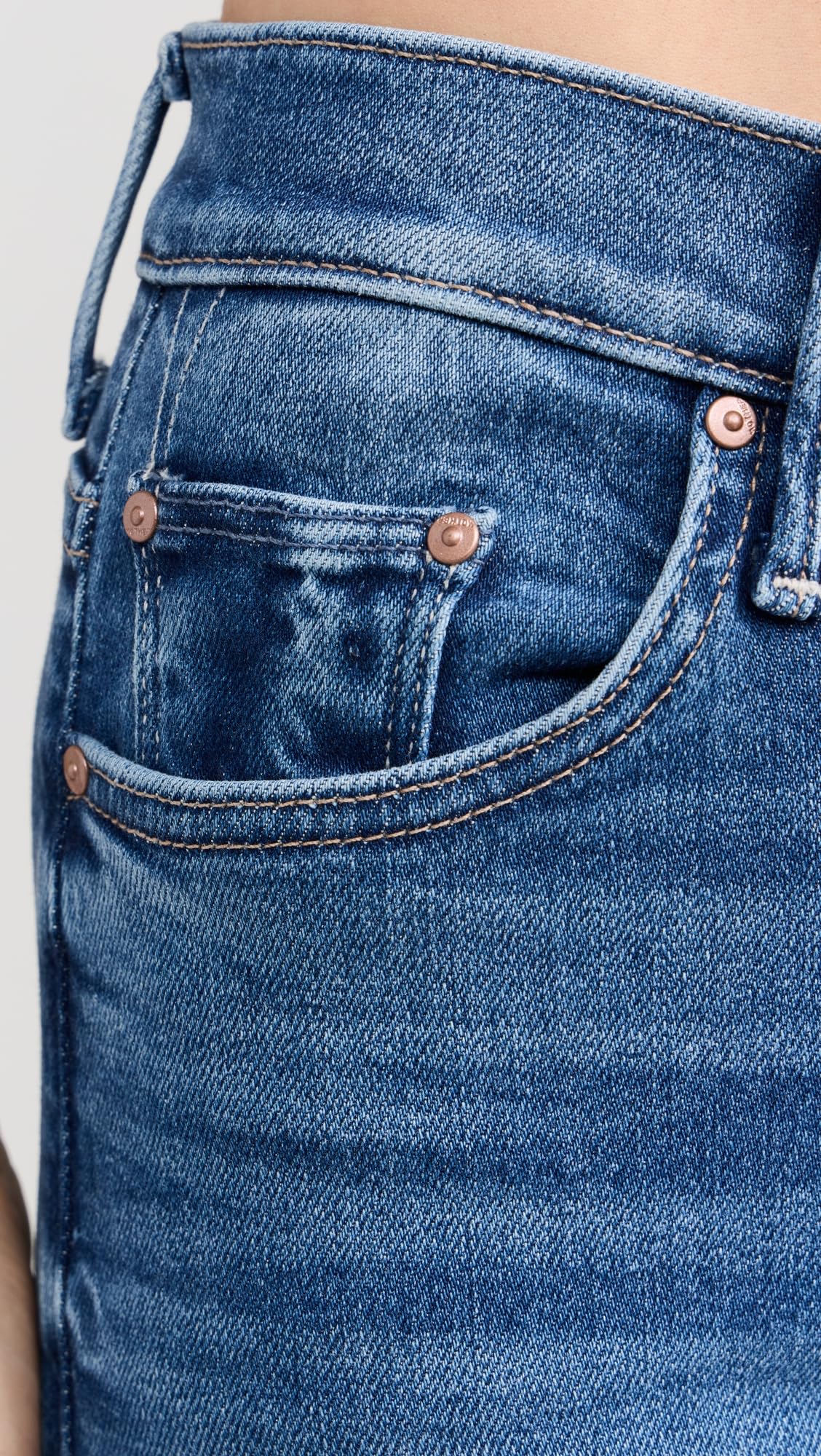 MOTHER Women's The Insider Crop Step Fray Jeans - Distressed High Waist Skinny Jeans in Blue Wash, Size 32 | Perfect for Casual Outfits, Date Nights & Street Style Fashion