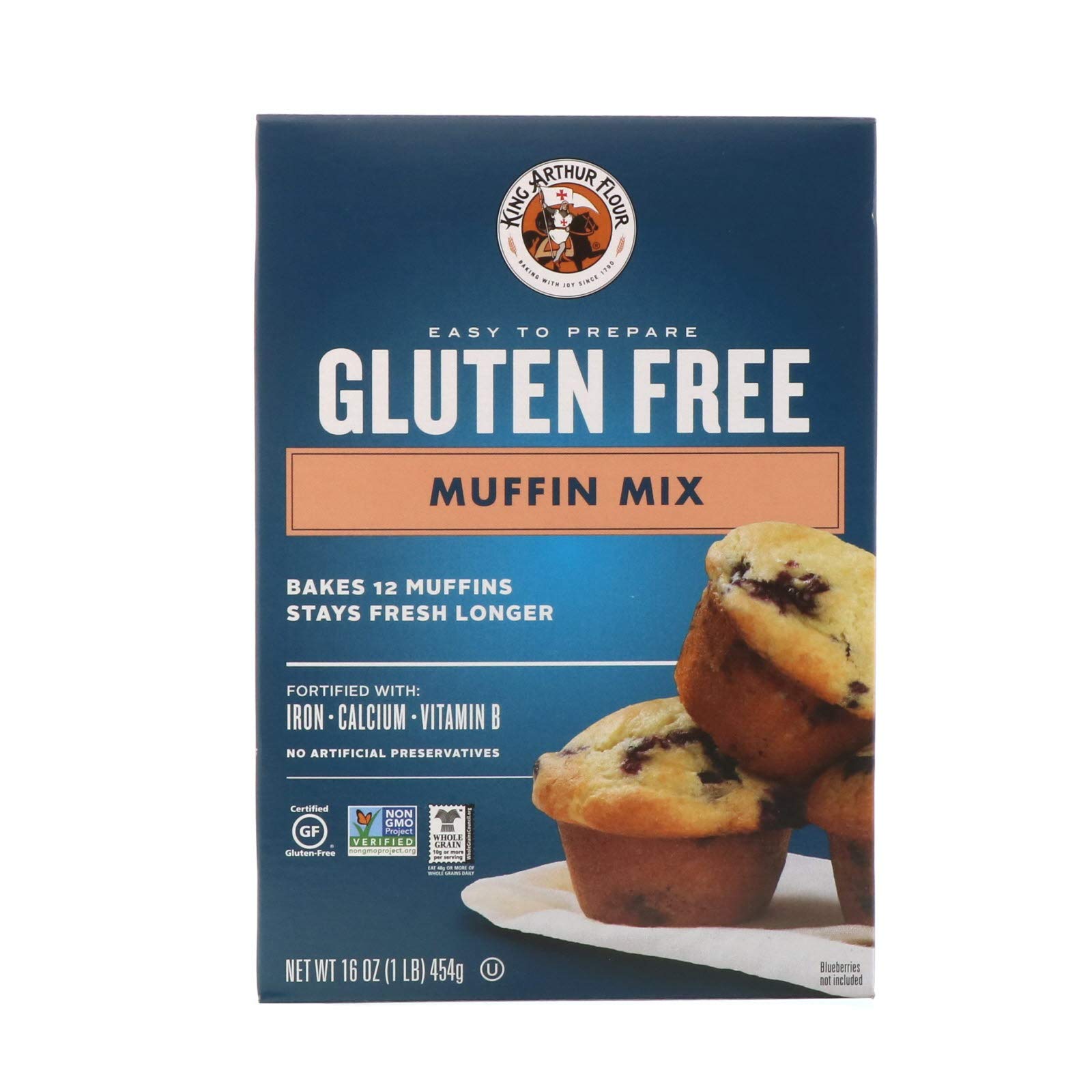 King Arthur Gluten Free Muffin Mix - 16 oz Pack | All-Purpose Baking Mix for Breakfast, Snacks & Desserts | Non-GMO, Vegan Friendly | Perfect for Home Bakers & Gluten-Free Diets