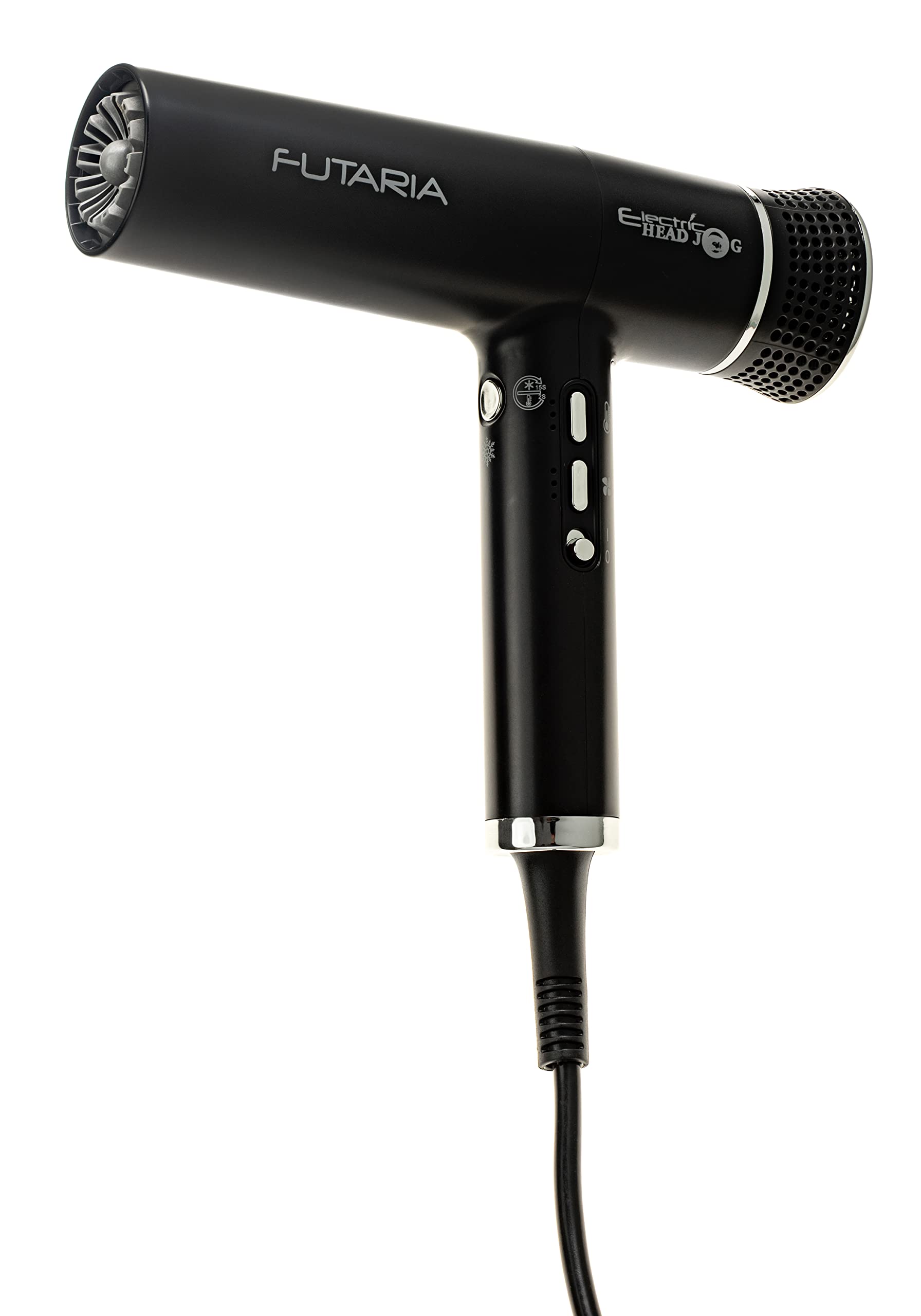 Professional Electric Hair Dryer - Lightweight Blow Dryer with 2 Nozzles & Diffuser, 3 Heat & 2 Speed Settings, Fast Drying with Cold Shot Function - Perfect for Home Use, Salon Styling & Travel (Black)