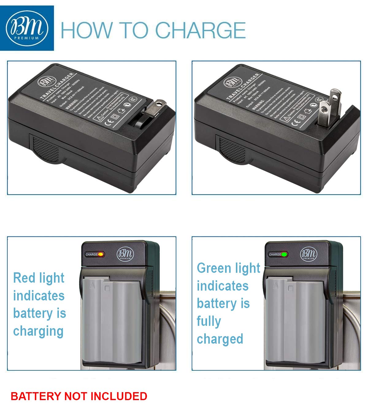 Premium EN-EL3/EN-EL3E Battery Charger for Nikon D50 D70 D70s D80 D90 D100 D200 D300 D300S D700 D900 DSLR Cameras - MH-18a Replacement - Perfect for Travel & Professional Photography