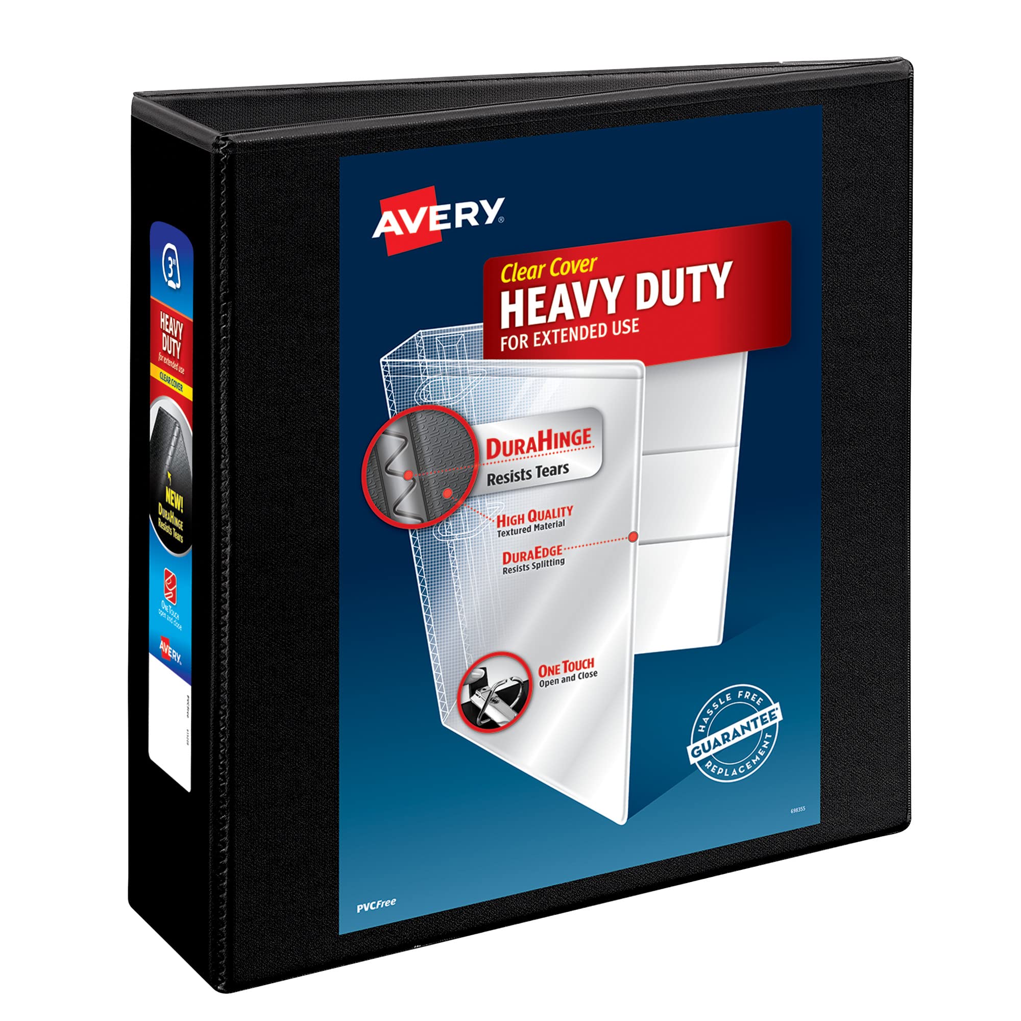 Avery Heavy-Duty 3 Inch 3-Ring Binder with One-Touch Slant Rings - 3.5