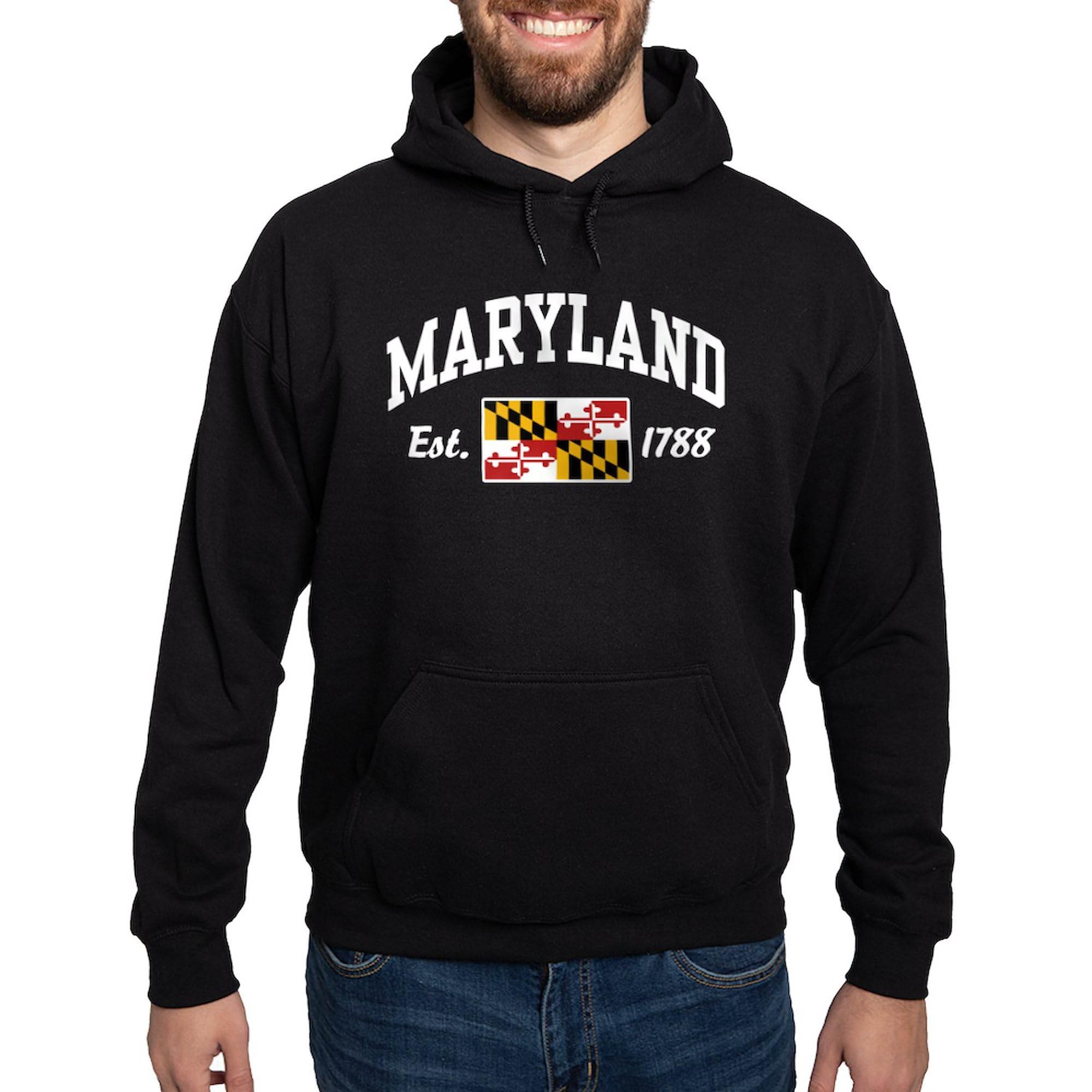 Maryland Hoodie for Men - Dark Regular Fit Pullover Sweatshirt | Warm & Comfortable for Casual Wear, Outdoor Activities & College Fan Apparel