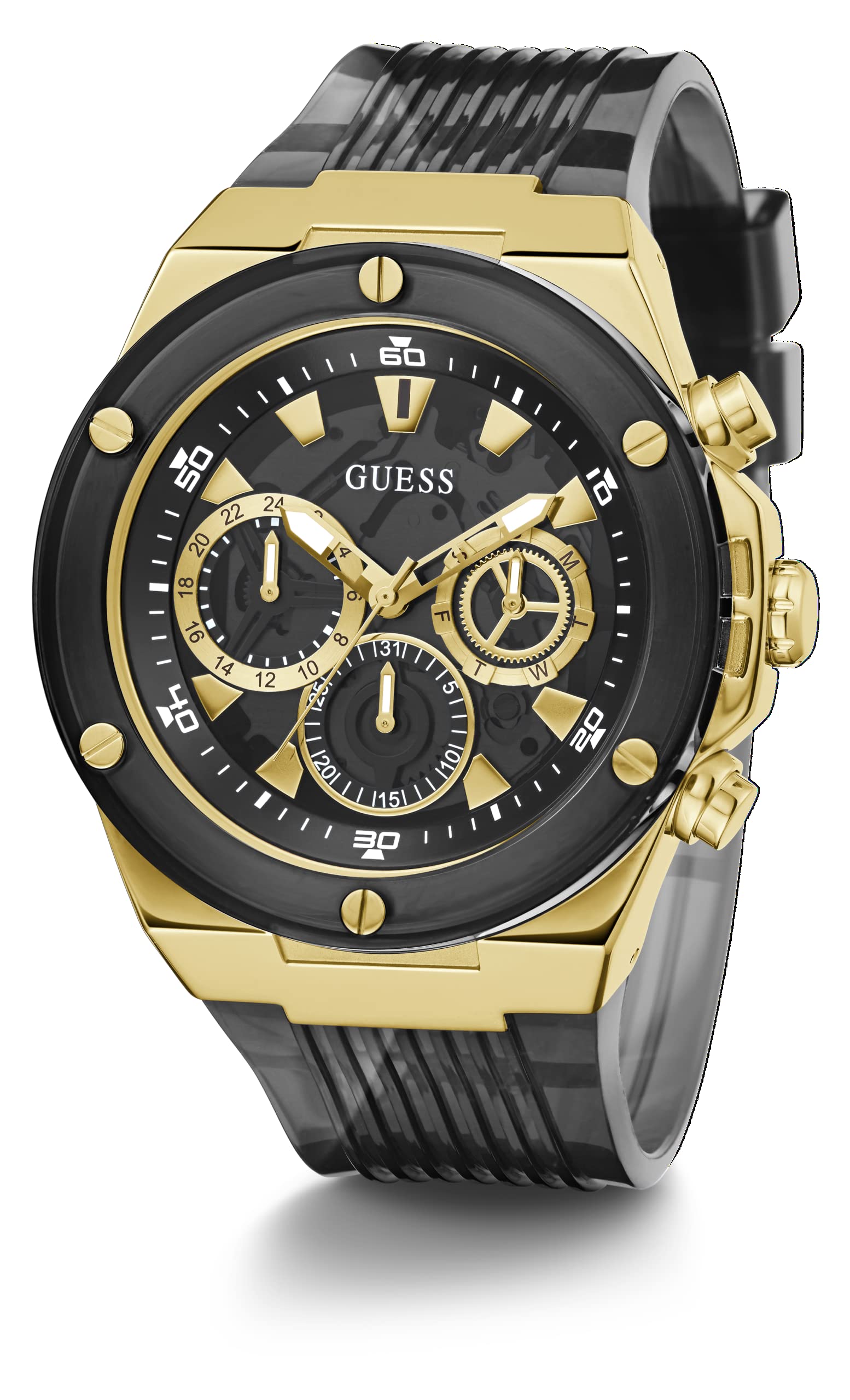 GUESS Men's Stainless Steel Analog Watch - Waterproof Dress Watch for Business & Casual Wear - Perfect for Office, Dating & Formal Events