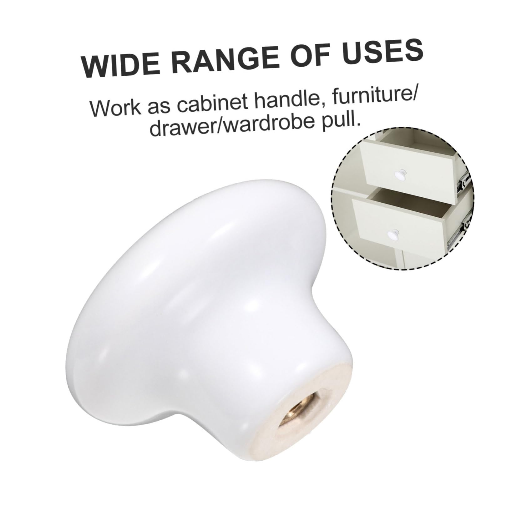 DOITOOL 10-Pack Ceramic Cabinet Knobs - Round Pull Handles for Kitchen Cabinets, Closet Drawers & Cupboards - Durable & Stylish Hardware for Home Decor & DIY Projects