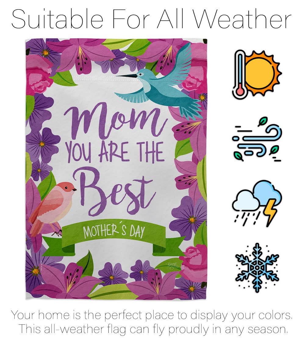 Best Mom Garden Flag Set - Double-Sided Mother's Day Gift for Yard Decor