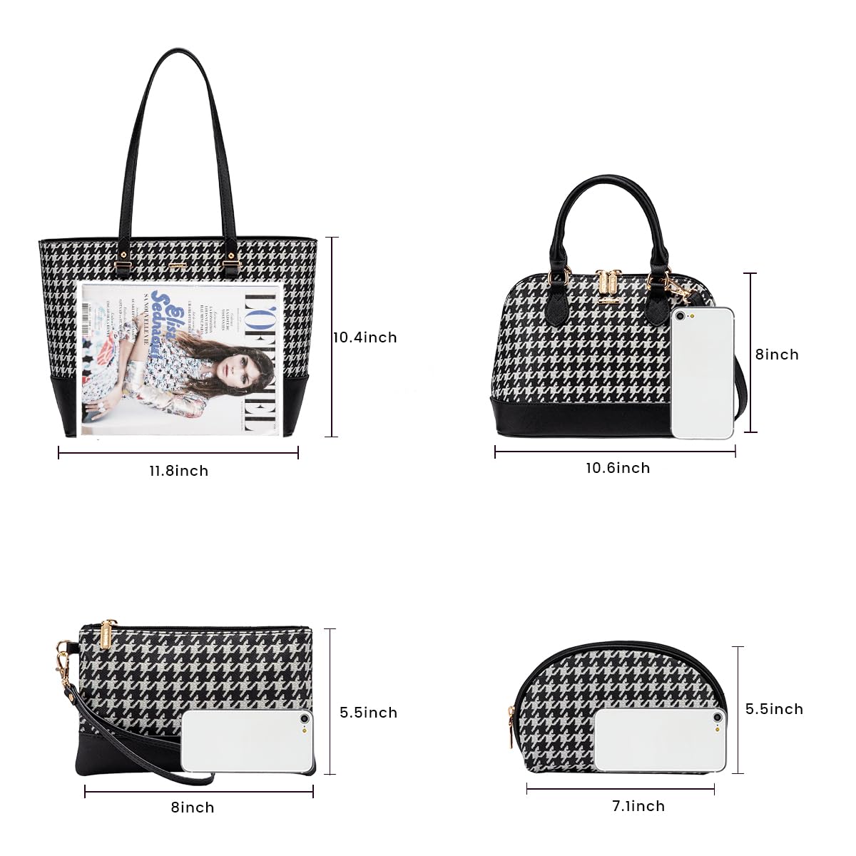 LOVEVOOK Women's Handbags Set - 3 Piece Shoulder Bag, Tote & Satchel Purse for Work, Travel & Everyday Use