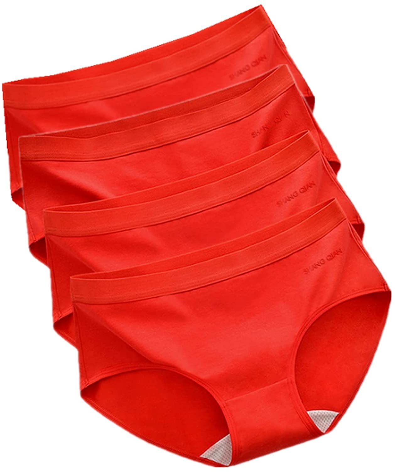 4Pcs Women's Lucky Red Underwear Set - Chinese New Year Tiger Print Panties, Comfortable Briefs for Spring Festival & Birthday Celebrations | Perfect for Holiday Gifts, Valentine's Day & Special Occasions