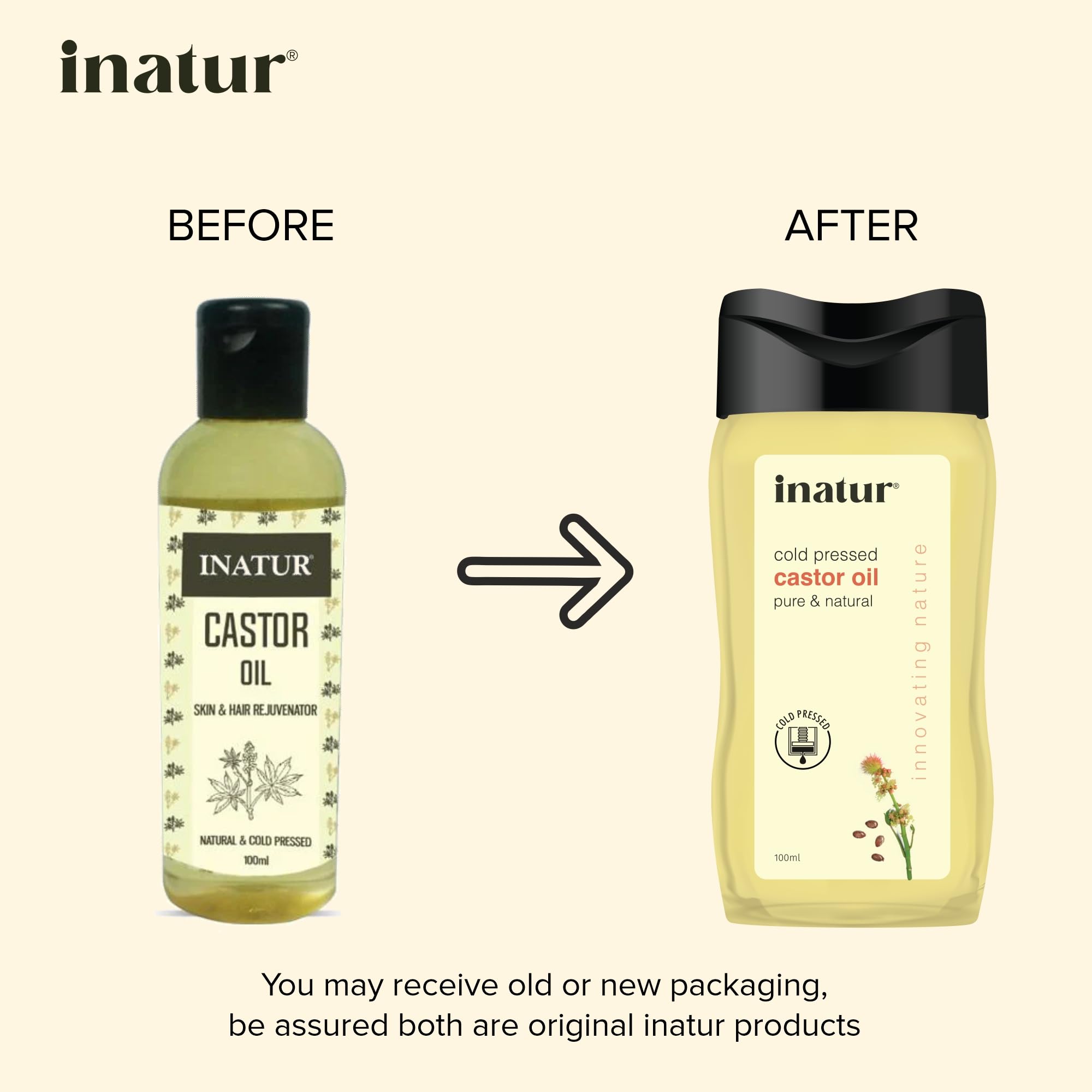 100% Pure Cold Pressed Castor Oil 100ml - Organic & Natural Hair Growth Oil for Eyebrows, Eyelashes, Scalp & Skin Care | Nourishes Dry Skin, Strengthens Hair & Nails | Perfect for DIY Beauty Treatments & Nighttime Hair Masks
