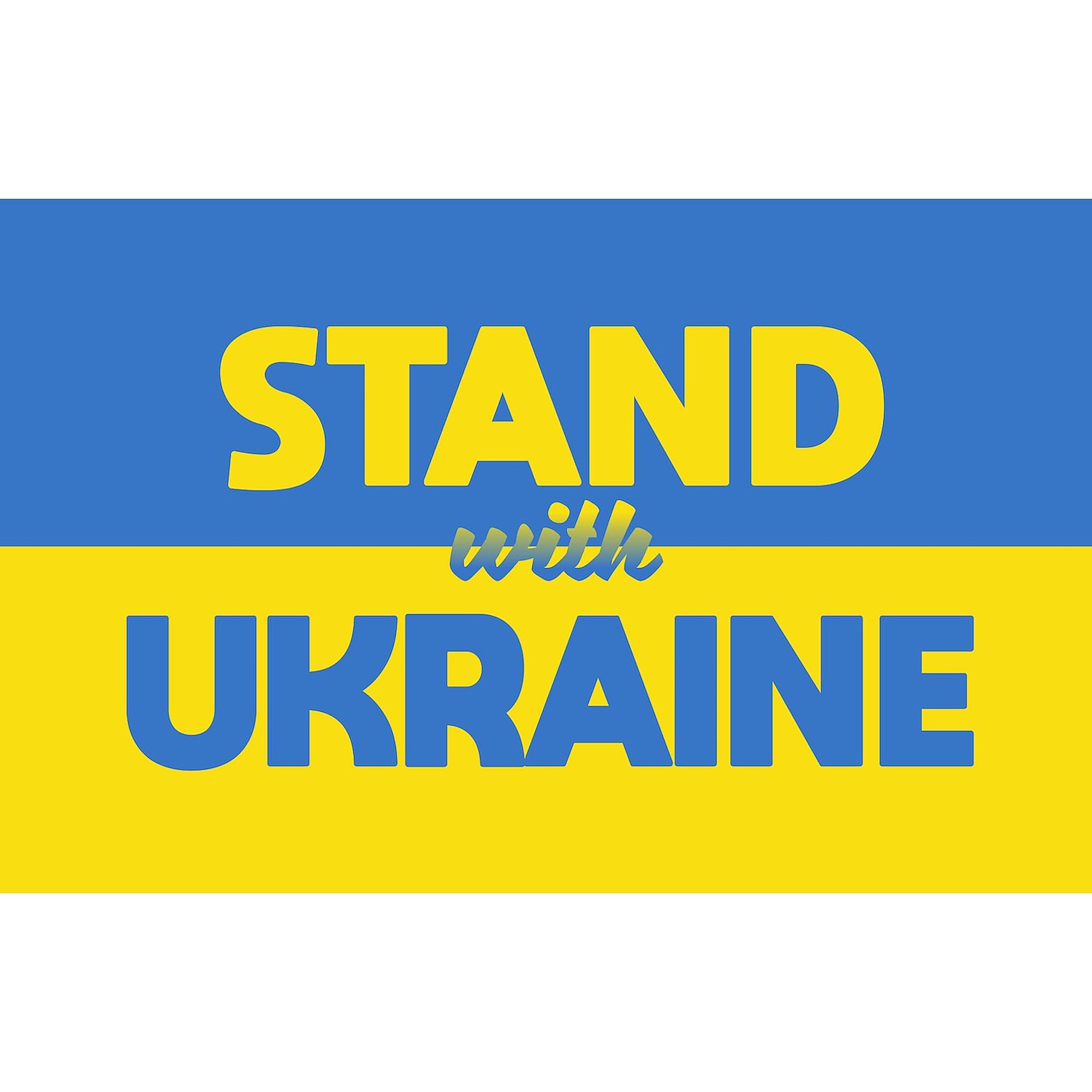 Stand with Ukraine Stickers 50pk - Car, Laptop Decals