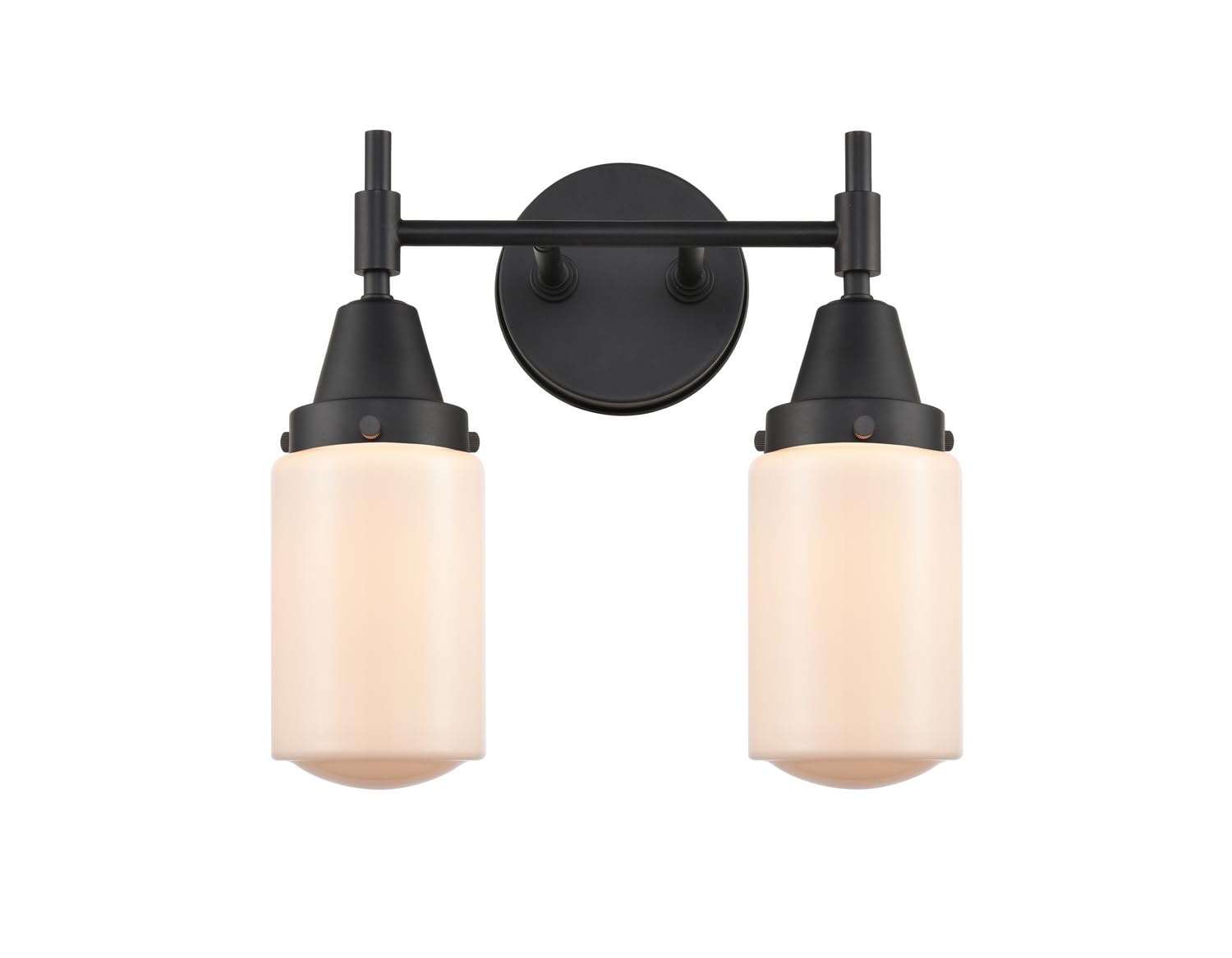 Innovations 447-2W-BK-G311-LED Black Transitional LED Bathroom Vanity with Mirror - Modern Lighting for Bathroom Makeup & Grooming