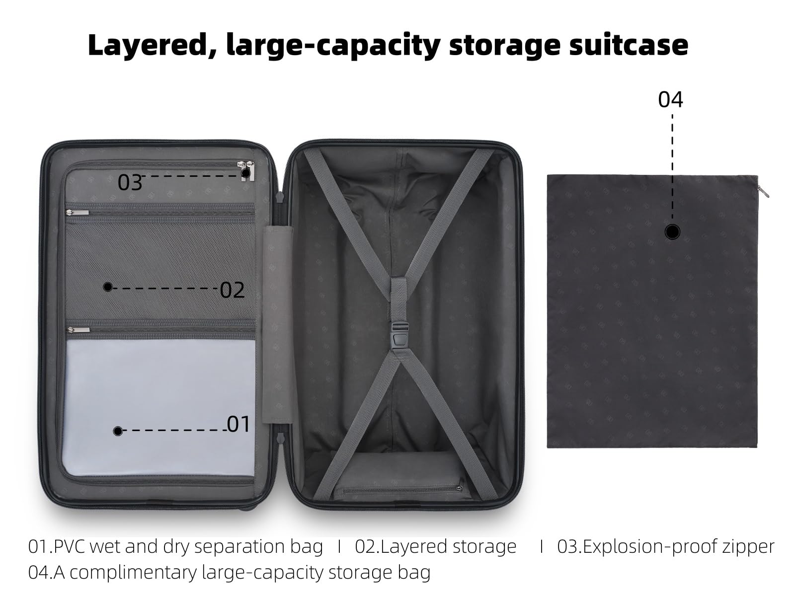 22 Inch Spinner Luggage with TSA Lock - 68L Checked Suitcase for Short Trips & Travel, Fits Wide Brim Hats (24.4 x 14.8 x 13.8 Inches, Seaweed Green) - Perfect for Business Trips, Weekend Getaways & Air Travel
