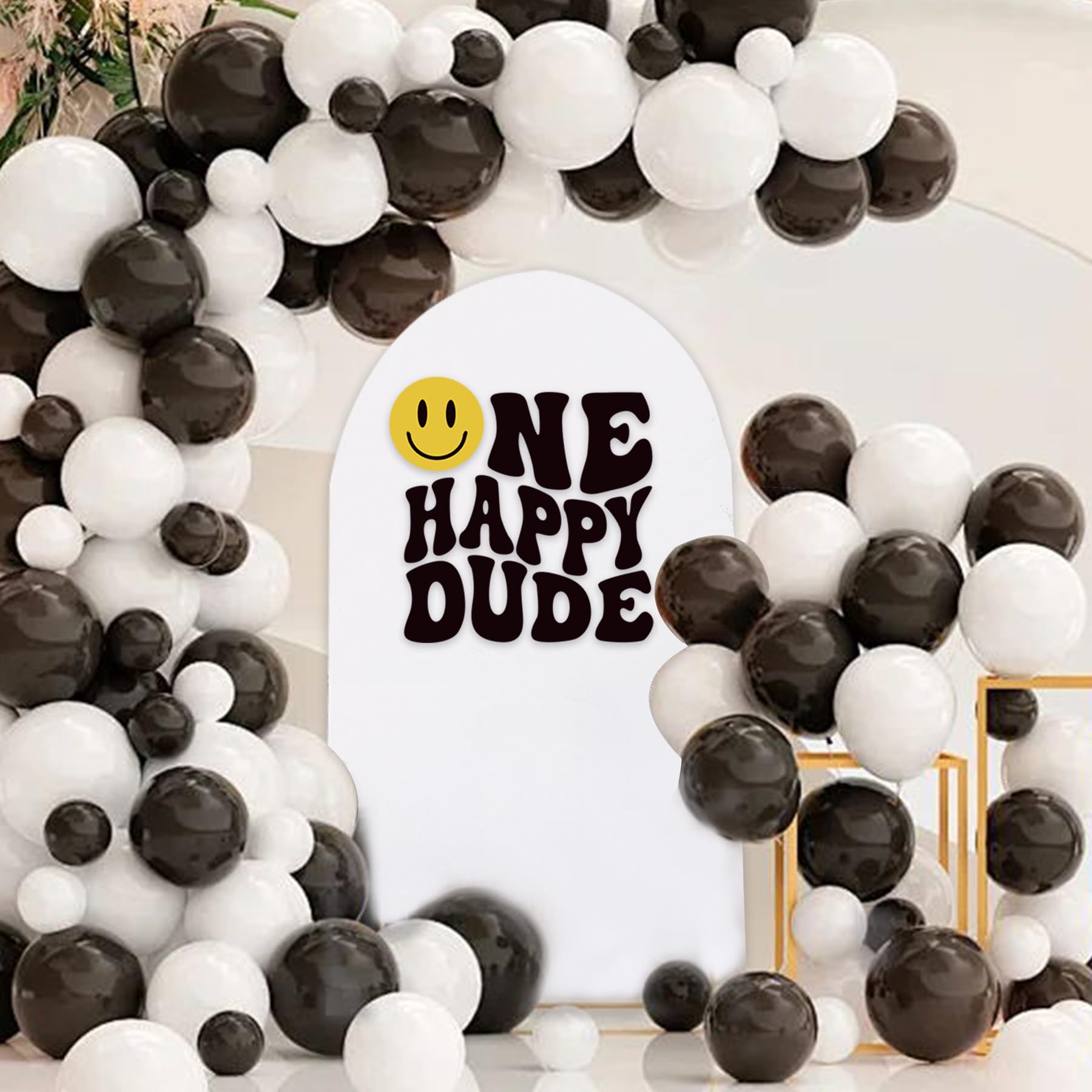 One Happy Dude Decal - 1st Birthday Party Decorations for Boys | Peel & Stick Smiley Face Stickers for Balloon Arches, Baby Showers & Nursery Wall Decor | Perfect for Birthday Backdrops, Cake Smash Photos & Milestone Celebrations