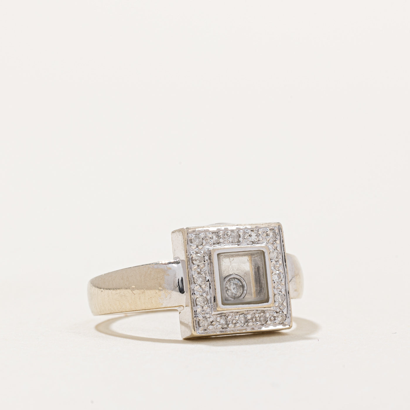 0.10ctw Floating Diamond Ring - Size 6.25 - Elegant Solitaire Engagement Wedding Band - Perfect for Proposals, Anniversaries & Special Occasions