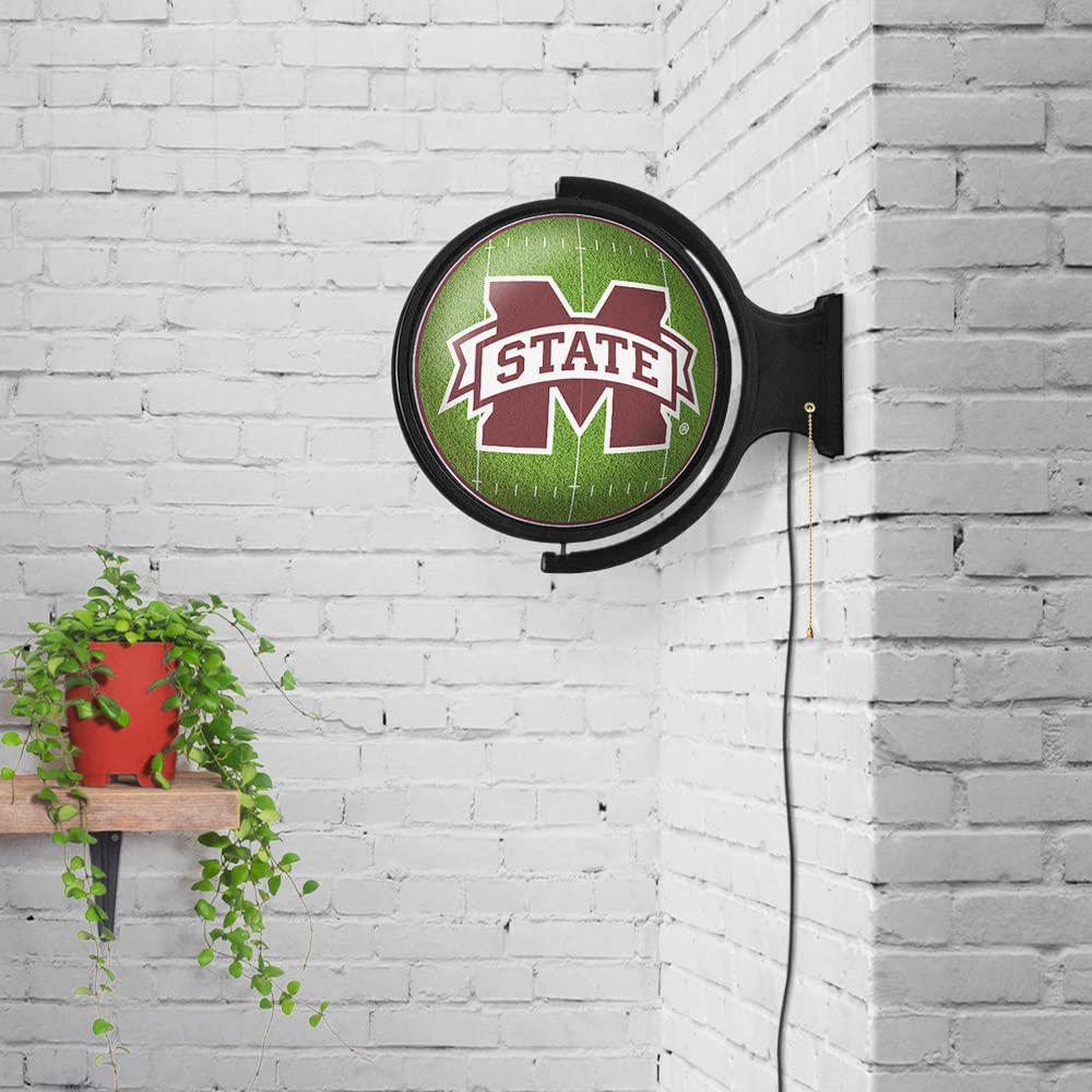 Mississippi State Bulldogs Rotating LED Wall Sign - 50 Round Lighted College Sports Decor for Football, Basketball & Baseball - Perfect for Game Room, Fan Cave, Office & Garage - Made in USA