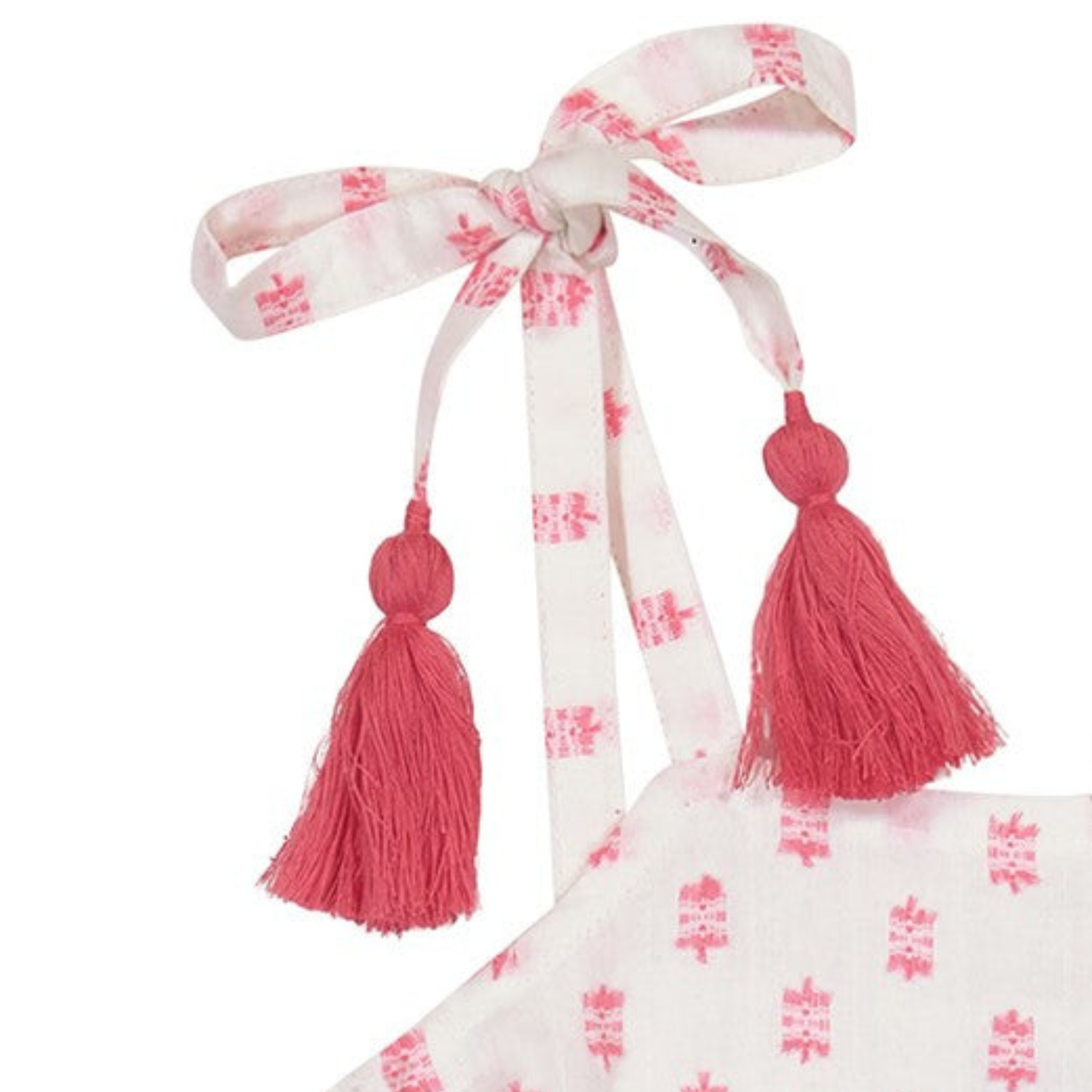 Bella Girls' Shoulder Tie Sundress - Pink Dobby Floral Summer Dress for Kids, Beach, Party & Outdoor Play