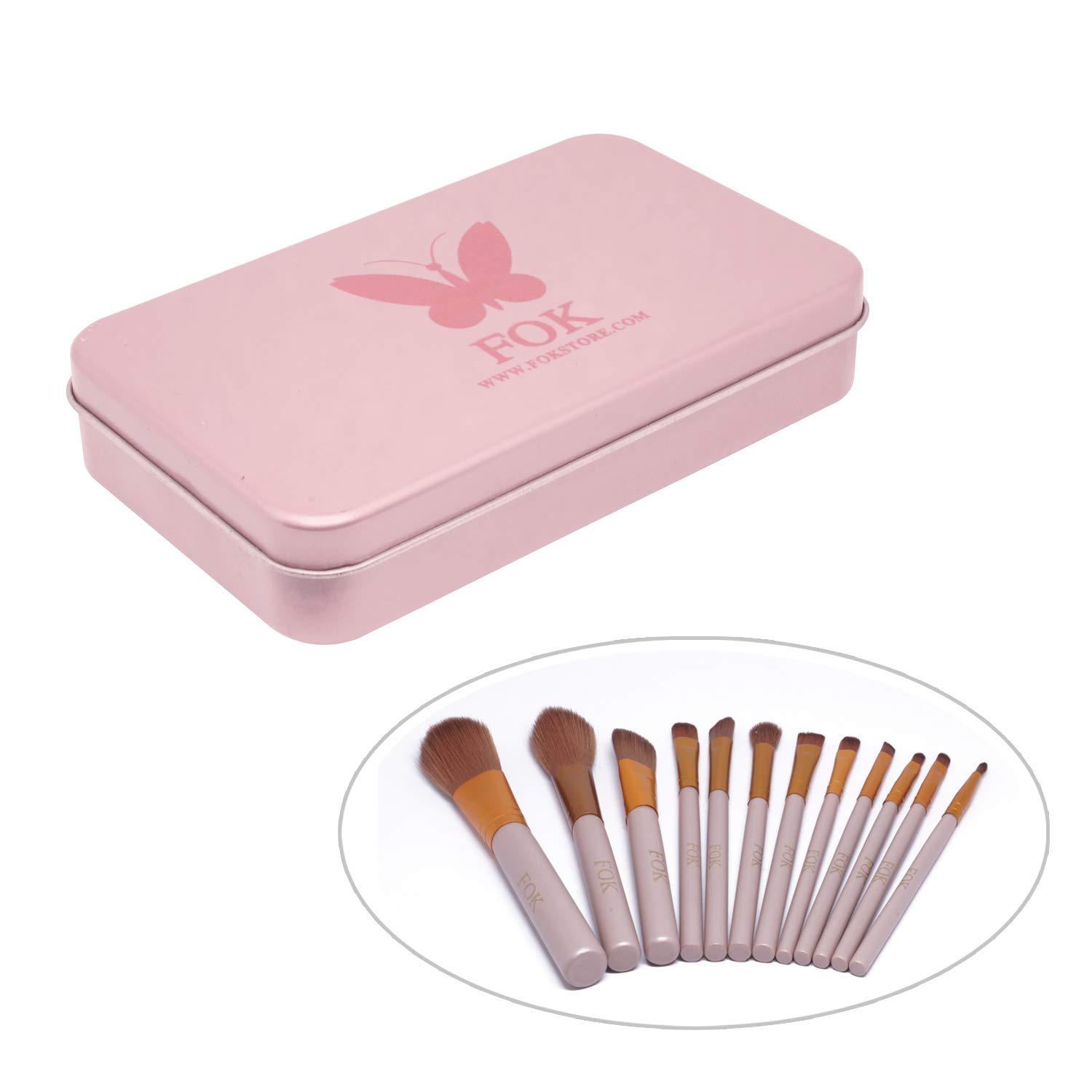 12-Piece Professional Makeup Brush Set with Storage Case - Complete Cosmetic Beauty Tools for Foundation, Blending, Contouring & Eyeshadow (Ideal for Travel, Home & Professional Makeup Artists)