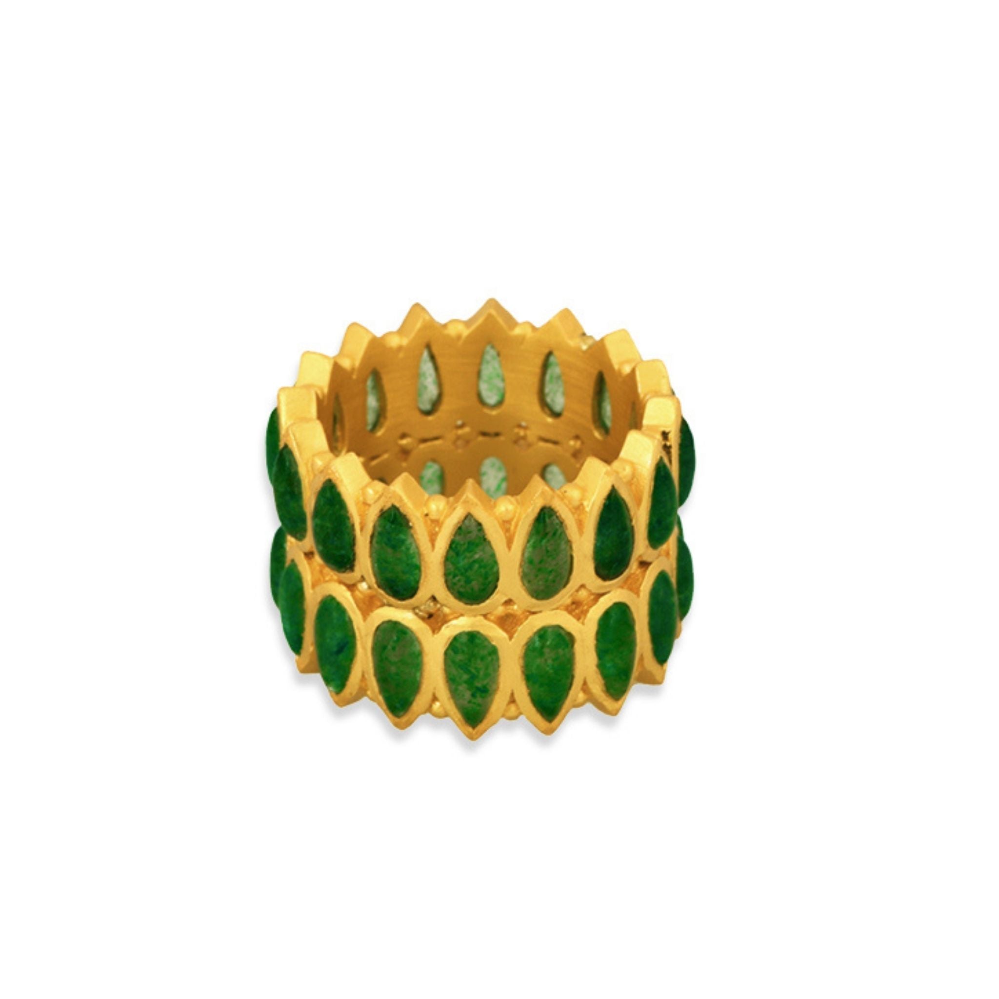 Tucson Eternity Ring - Genuine Green Strawberry Quartz Wedding Band for Women | Perfect for Anniversaries, Engagements & Special Occasions