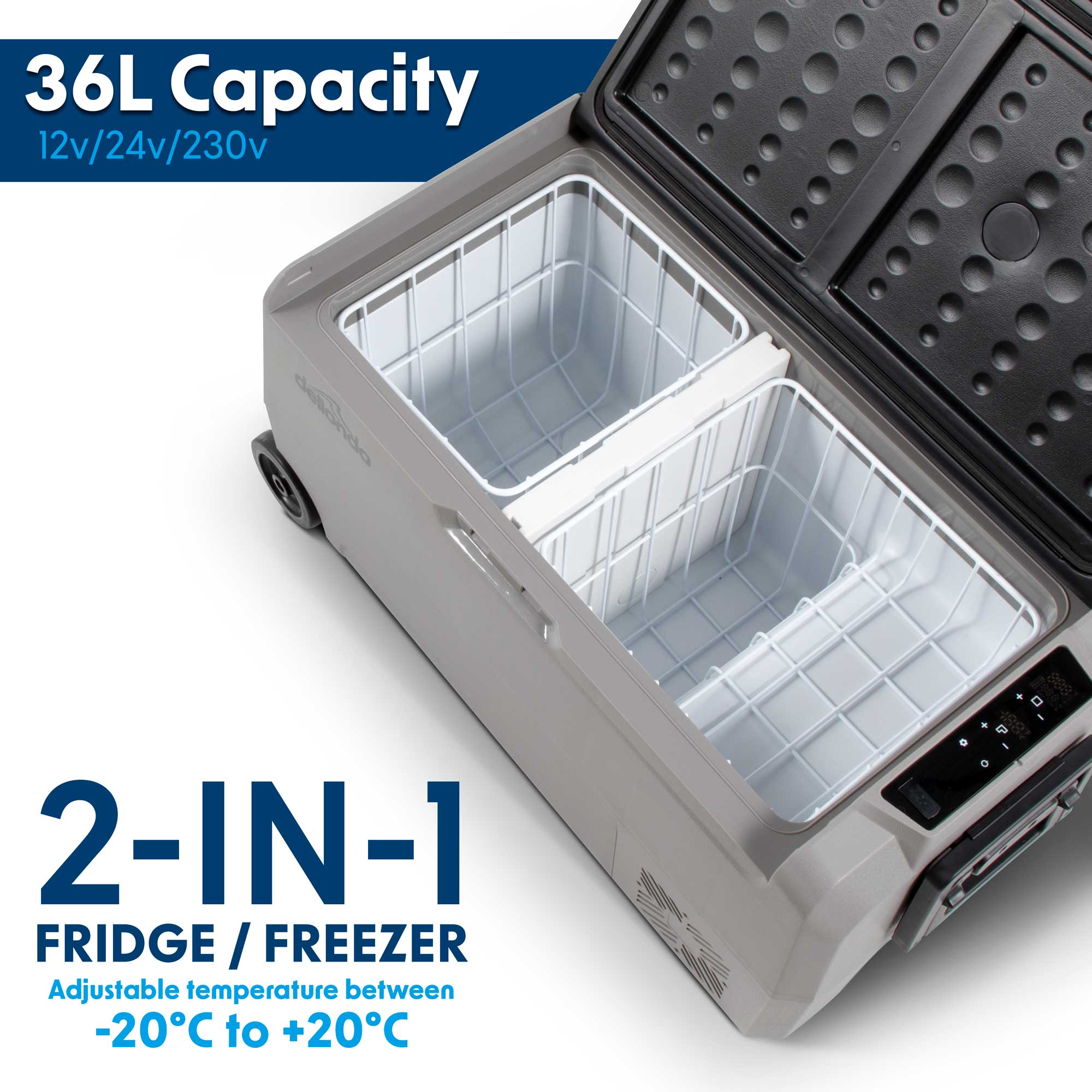 36L Portable Car Fridge Freezer - 12V/24V Dual Zone Compressor Cooler for Road Trips, Camping & Outdoor Adventures | DL13 Model