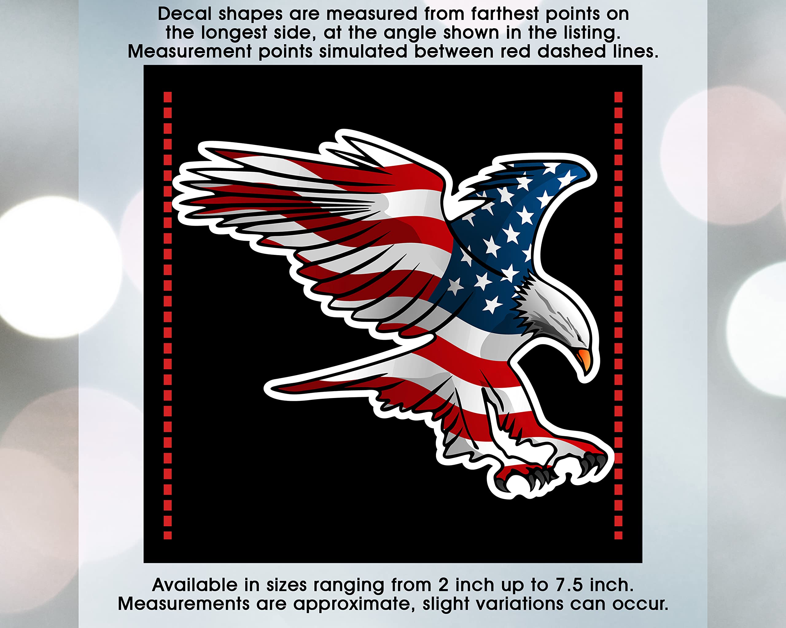 American Flag Bald Eagle Swooping Patriotic Decal - Waterproof Vinyl Sticker for Cars, Tumblers, Laptops | Perfect for 4th of July, Veterans Day & Patriotic Decor