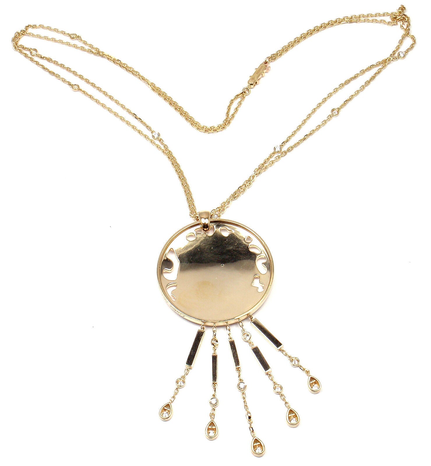 Authentic Cartier Panther 18K Yellow Gold Diamond Tsavorite Lacquer Necklace | Luxury Jewelry for Women | Perfect for Weddings, Anniversaries & Special Occasions